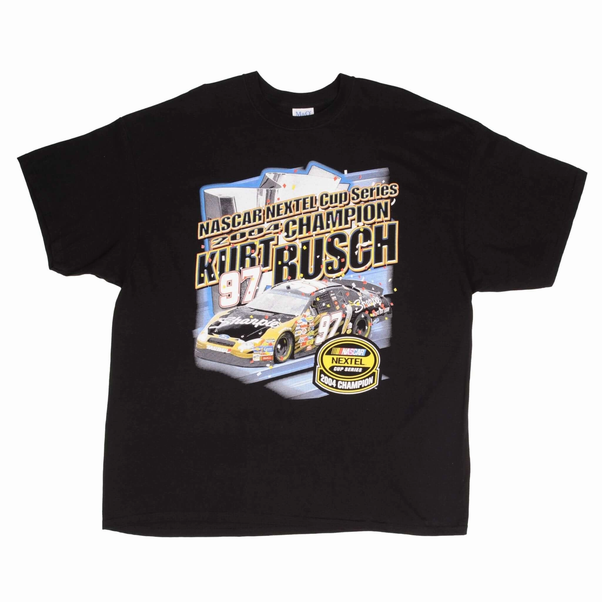 VINTAGE NASCAR KURT BUSH NEXTEL CUP SERIES CHAMPION 2004 TEE SHIRT SIZE 3XL