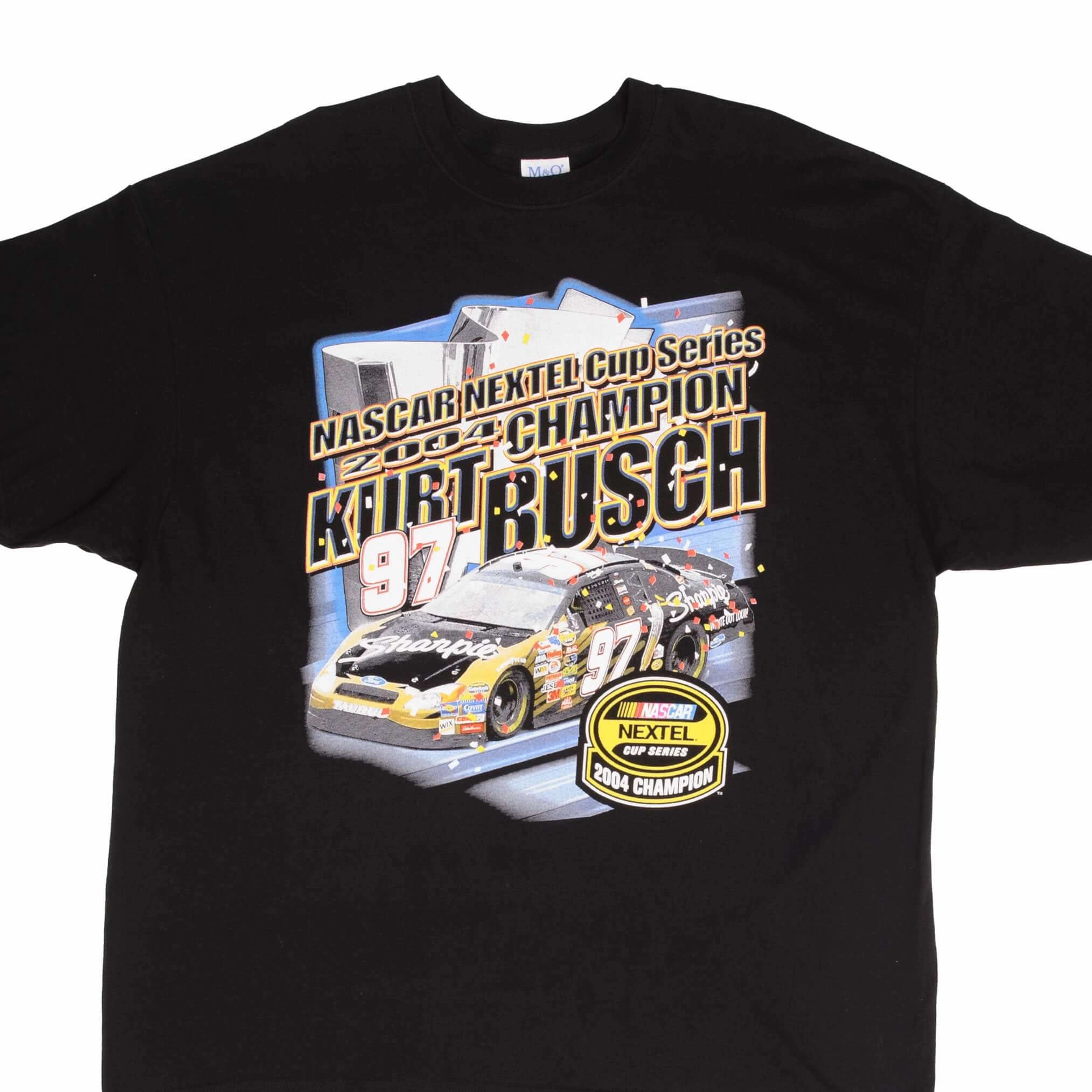 VINTAGE NASCAR KURT BUSH NEXTEL CUP SERIES CHAMPION 2004 TEE SHIRT SIZE 3XL