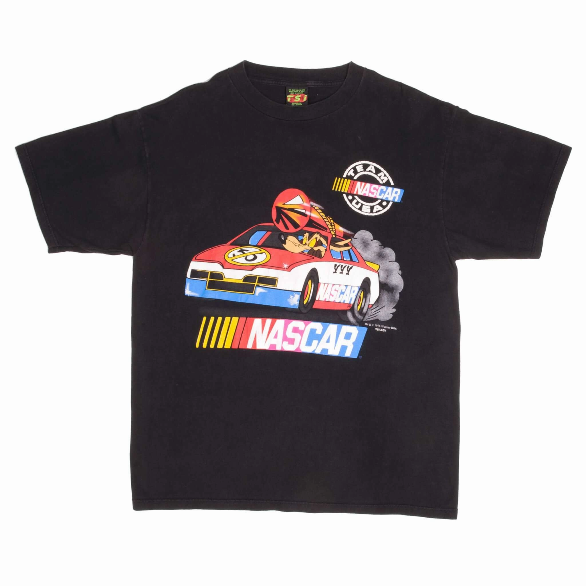 VINTAGE NASCAR LOONEY TUNES VIL COYOTE 1995 TEE SHIRT SIZE XL