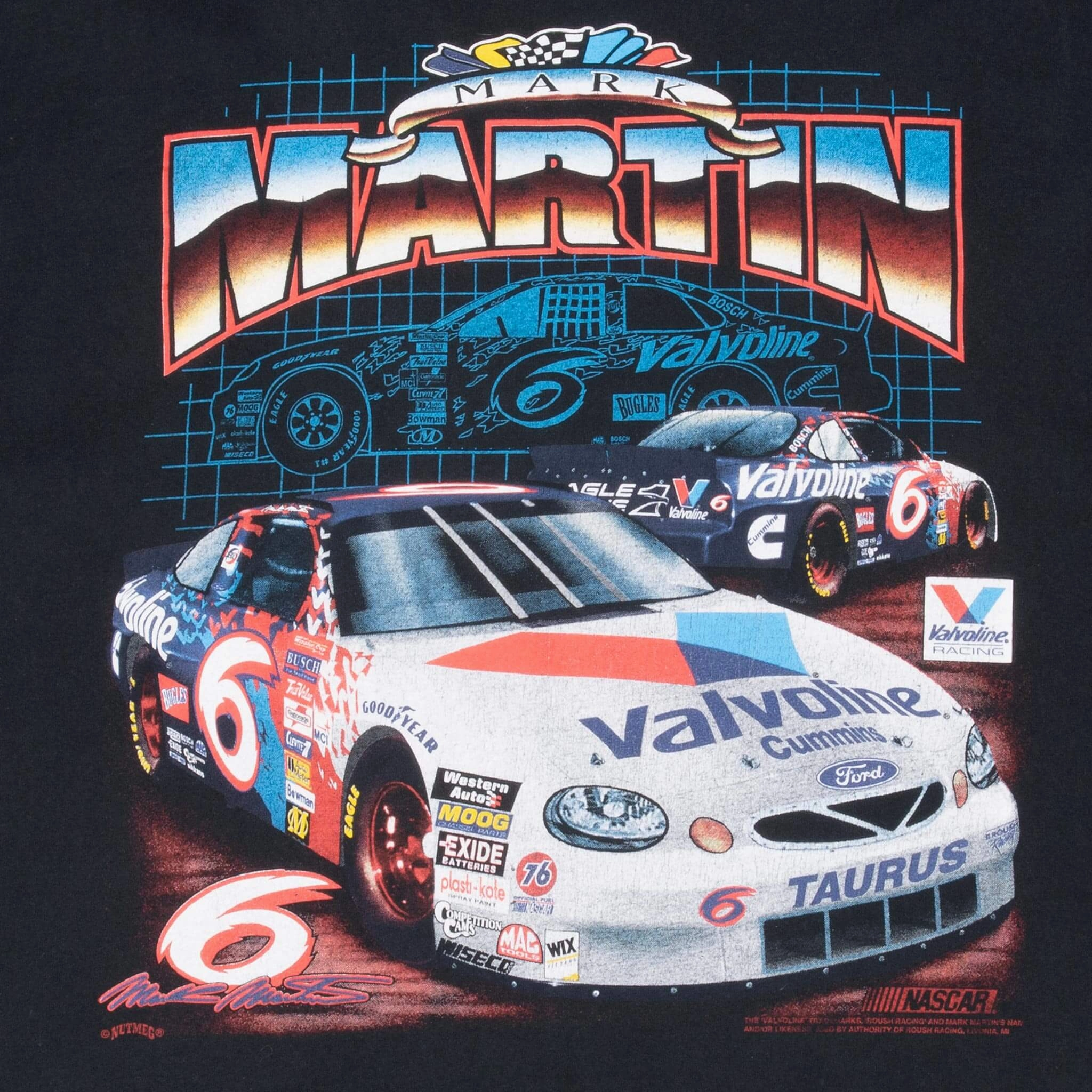 VINTAGE NASCAR MARK MARTIN 1990S TEE SHIRT 2XL
