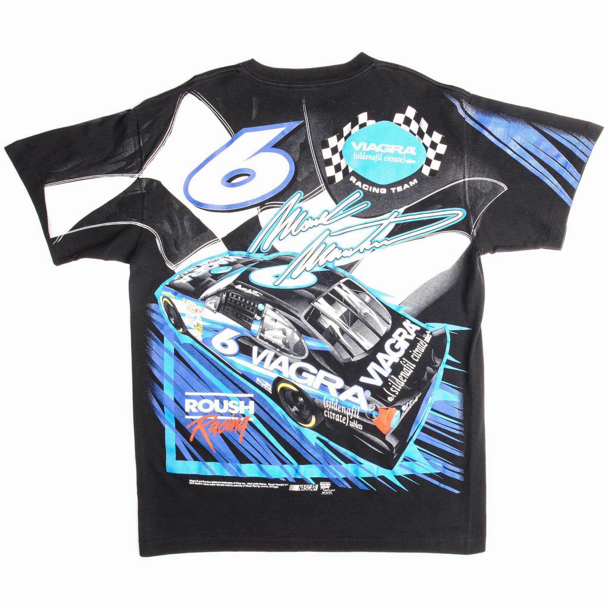 VINTAGE NASCAR MARK MARTIN #6 VIAGRA TEE SHIRT SIZE LARGE MADE IN USA