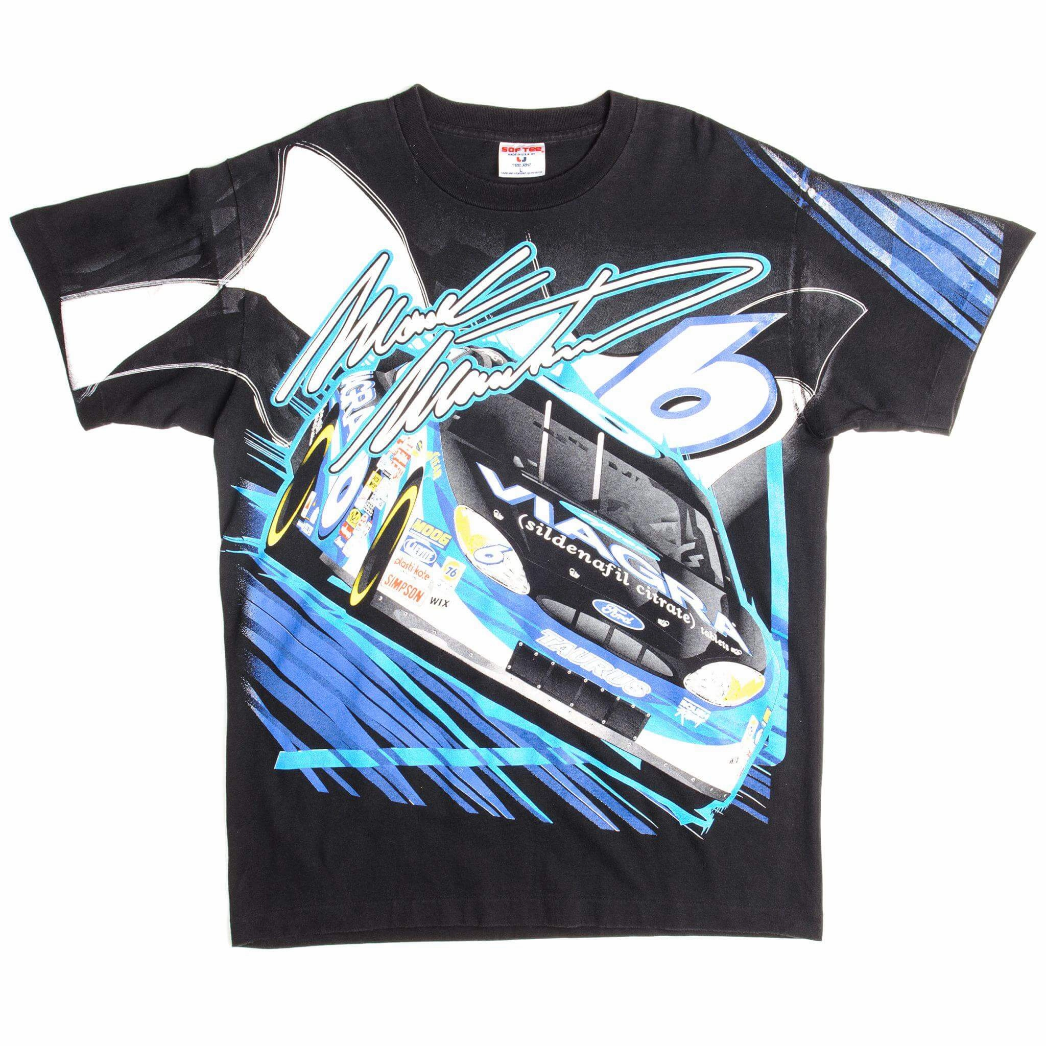 VINTAGE NASCAR MARK MARTIN #6 VIAGRA TEE SHIRT SIZE LARGE MADE IN USA
