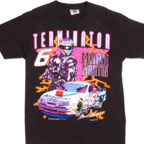VINTAGE NASCAR MARK MARTIN TERMINATOR 1995 TEE SHIRT SIZE LARGE MADE IN USA