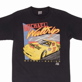 VINTAGE NASCAR MICHAEL WALTRIP PENNZOIL 1991 TEE SHIRT SIZE LARGE MADE IN USA