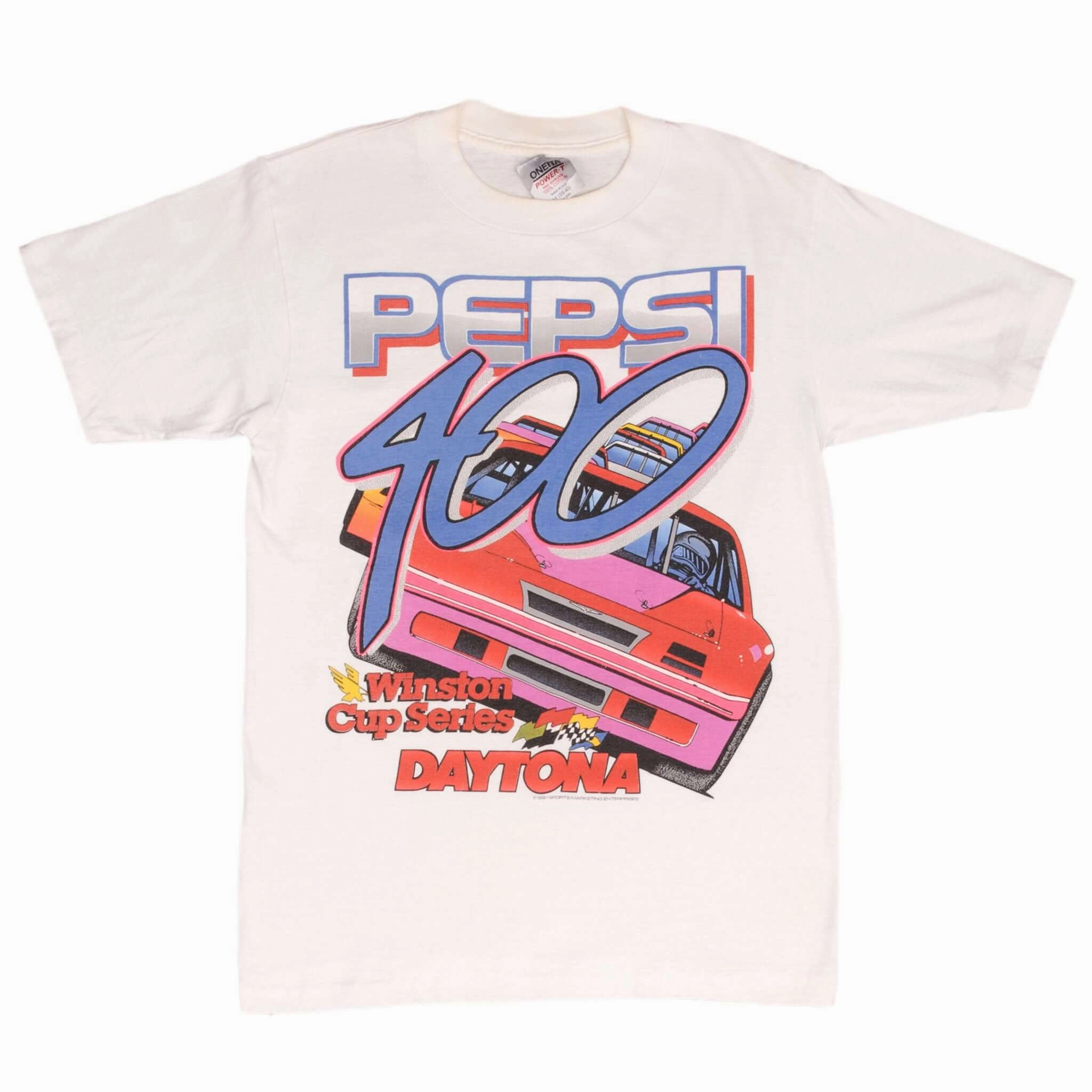 VINTAGE NASCAR PEPSI 400 WINSTON CUP SERIES 1991 TEE SHIRT SMALL MADE IN USA