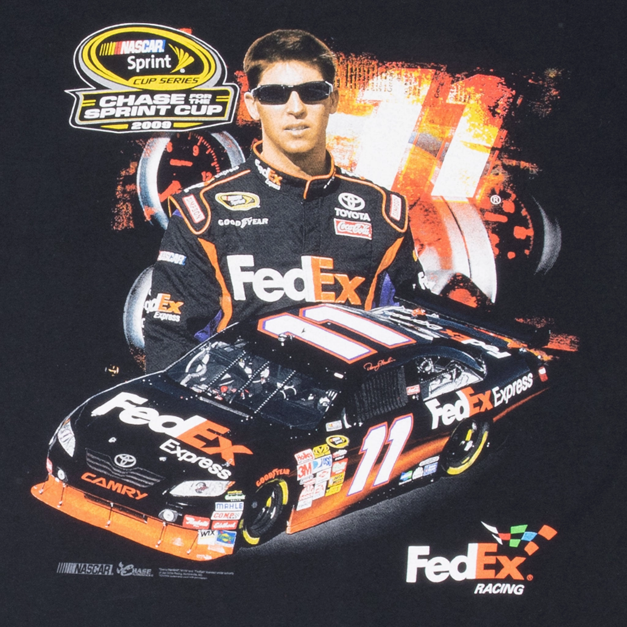 VINTAGE NASCAR RACING DENNY HAMLIN 2008 TEE SHIRT LARGE