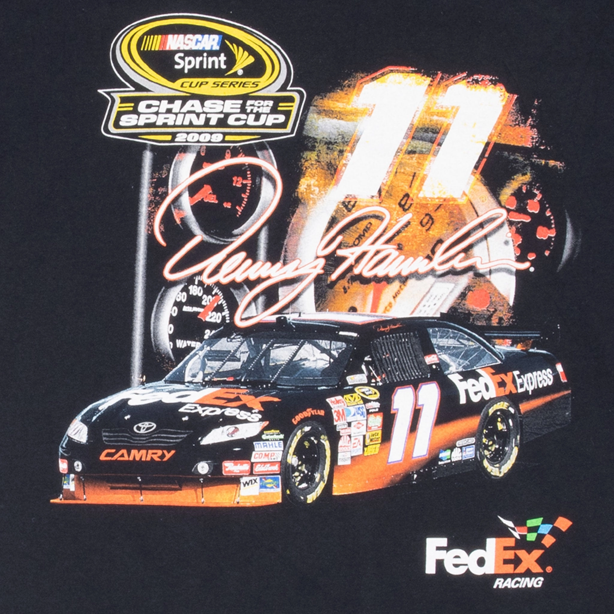 VINTAGE NASCAR RACING DENNY HAMLIN 2008 TEE SHIRT LARGE
