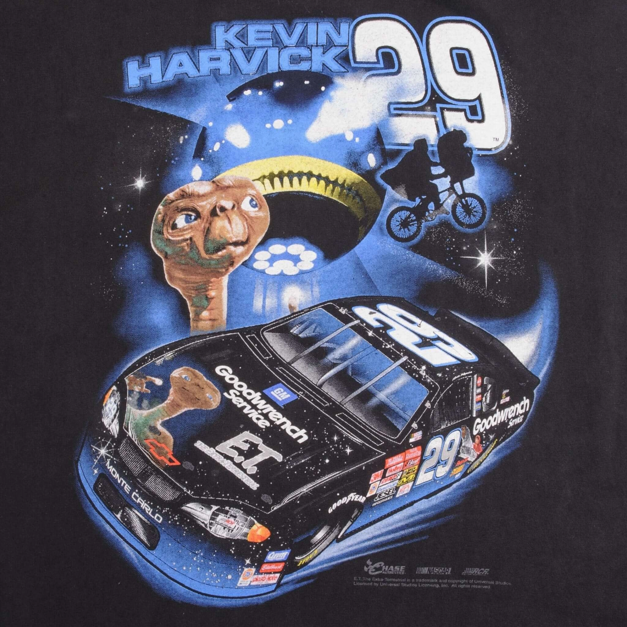 VINTAGE NASCAR RACING KEVIN HARVICK E.T. TEE SHIRT 1990S SIZE LARGE