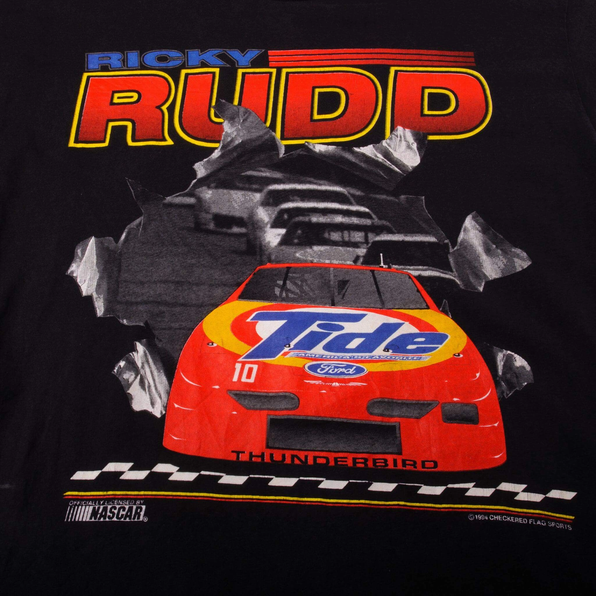 VINTAGE NASCAR RICKY RUDD THUNDERBIRD TEE SHIRT 1994 SIZE LARGE