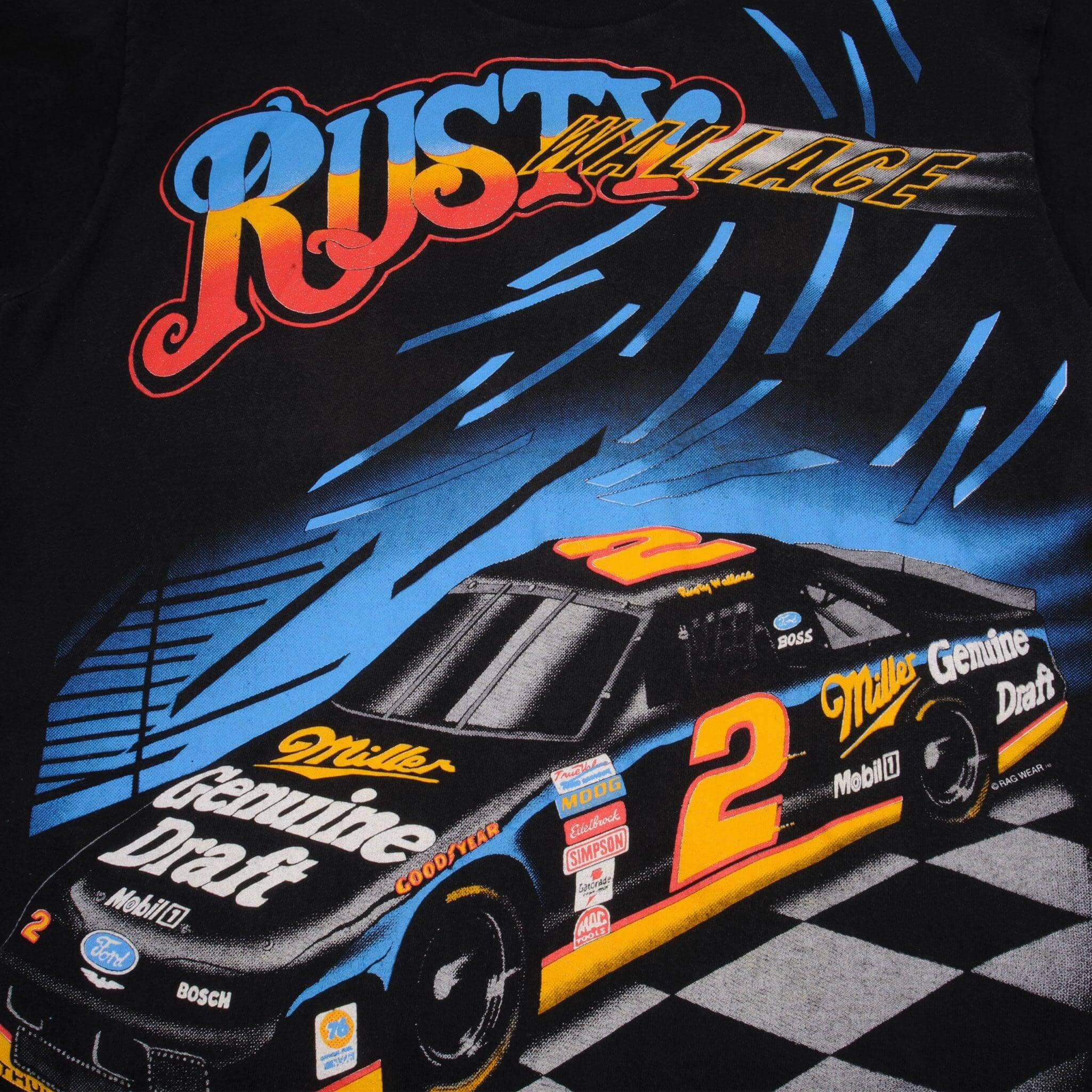 VINTAGE NASCAR RUSTY WALLACE 1990S TEE SHIRT SIZE LARGE