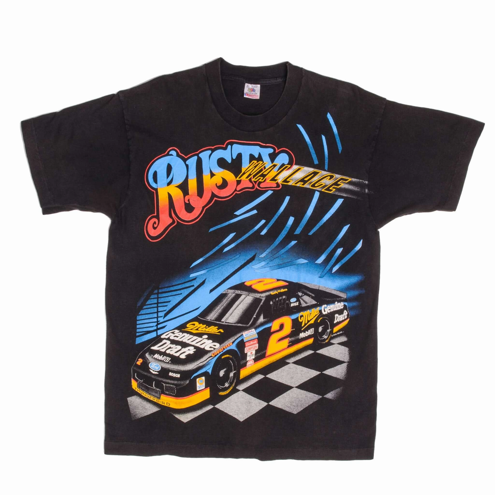 VINTAGE NASCAR RUSTY WALLACE 1990S TEE SHIRT SIZE LARGE
