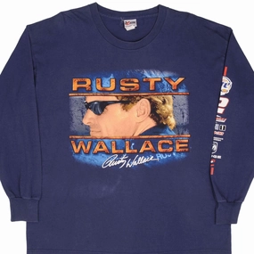 VINTAGE NASCAR RUSTY WALLACE 2000S LONG SLEEVE TEE SHIRT SIZE XL