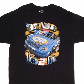 VINTAGE NASCAR RUSTY WALLACE HARLEY DAVIDSON TEE SHIRT 2000 SIZE XL