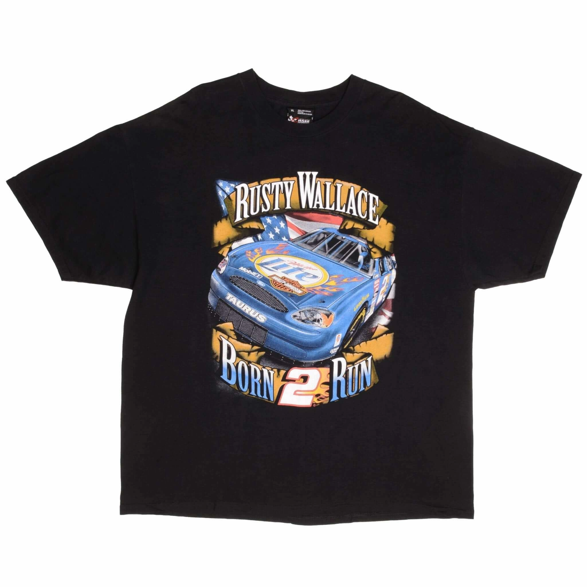VINTAGE NASCAR RUSTY WALLACE HARLEY DAVIDSON TEE SHIRT 2000 SIZE XL