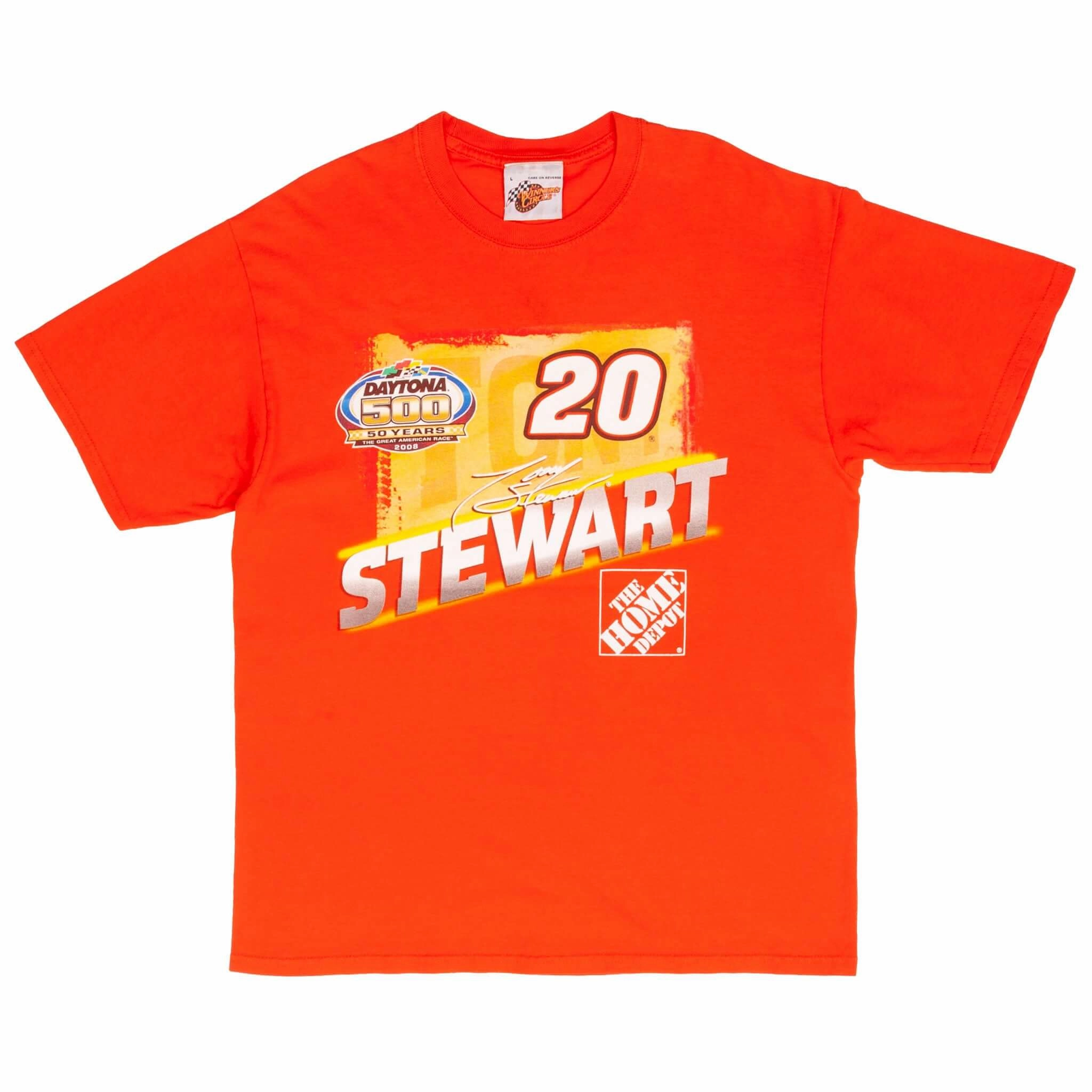 VINTAGE NASCAR TONY STEWART HOME DEPOT 2008 TEE SHIRT SIZE LARGE