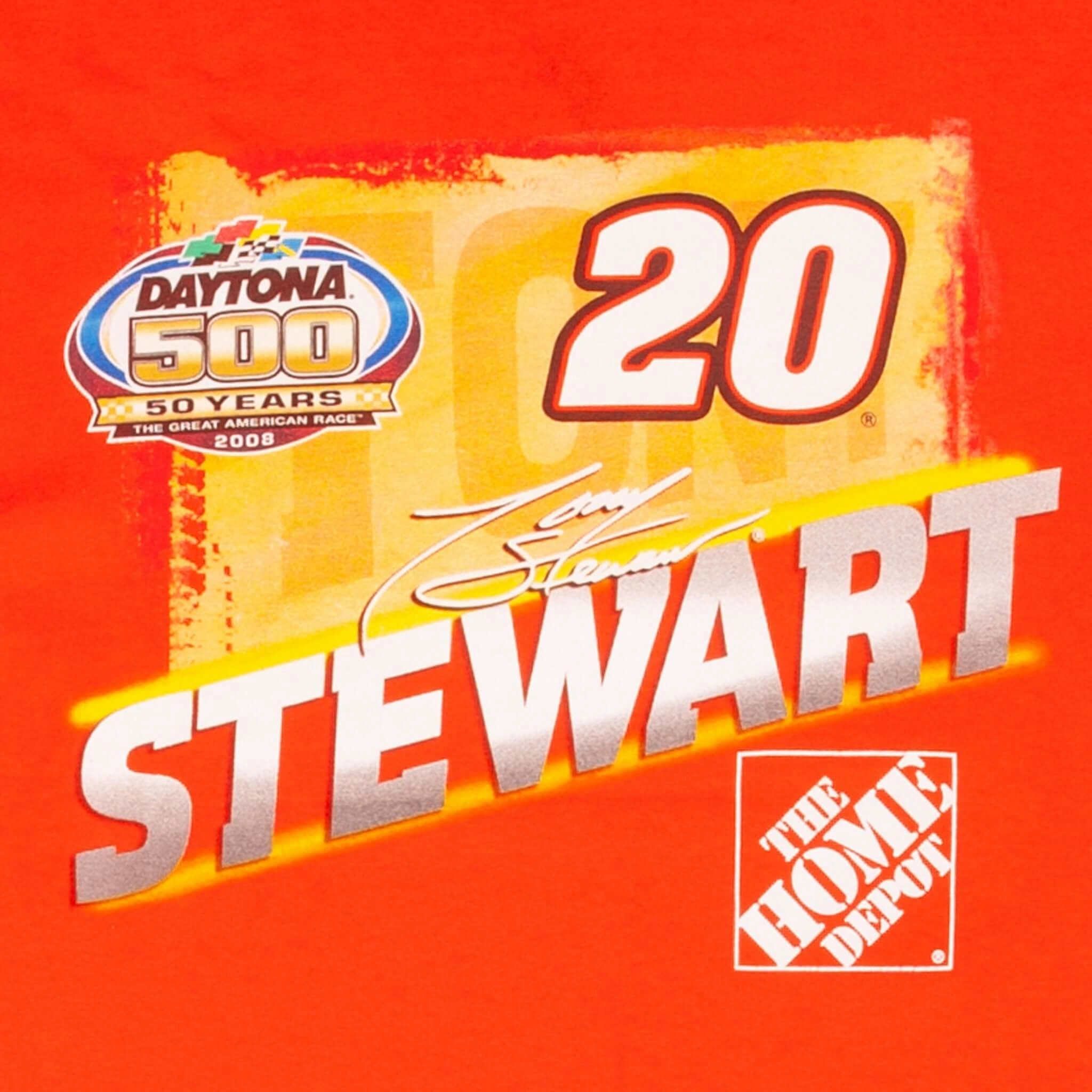 VINTAGE NASCAR TONY STEWART HOME DEPOT 2008 TEE SHIRT SIZE LARGE