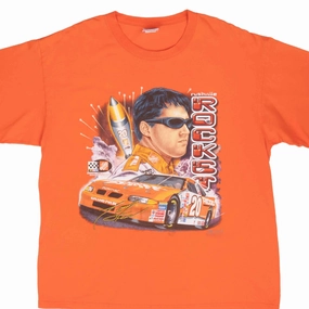 VINTAGE NASCAR TONY STEWART RUSHVILLE ROCKET 2001 TEE SHIRT XL