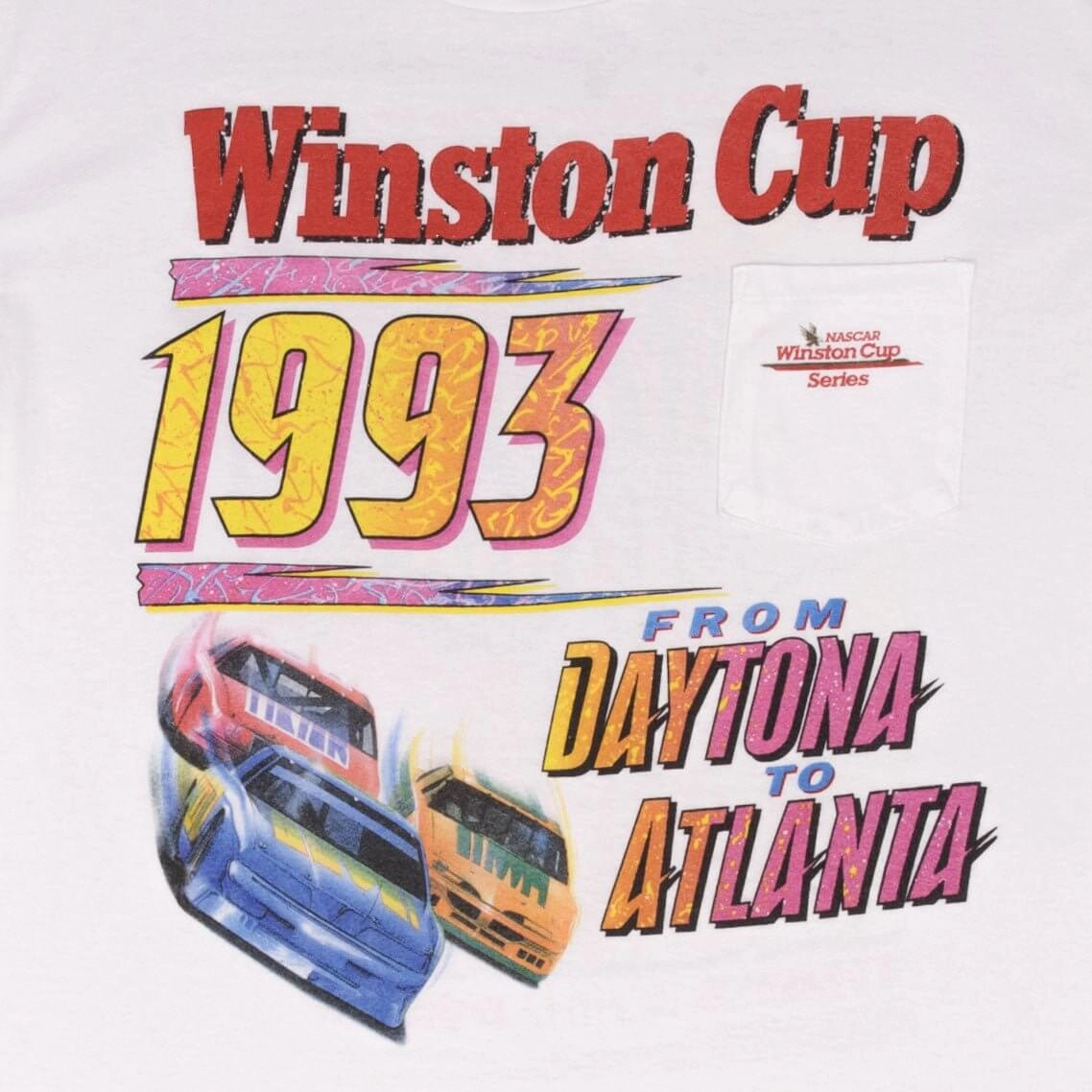 VINTAGE NASCAR WINSTON CUP 1993 DAYTONA TO ATLANTA TEE SHIRT XL MADE IN USA