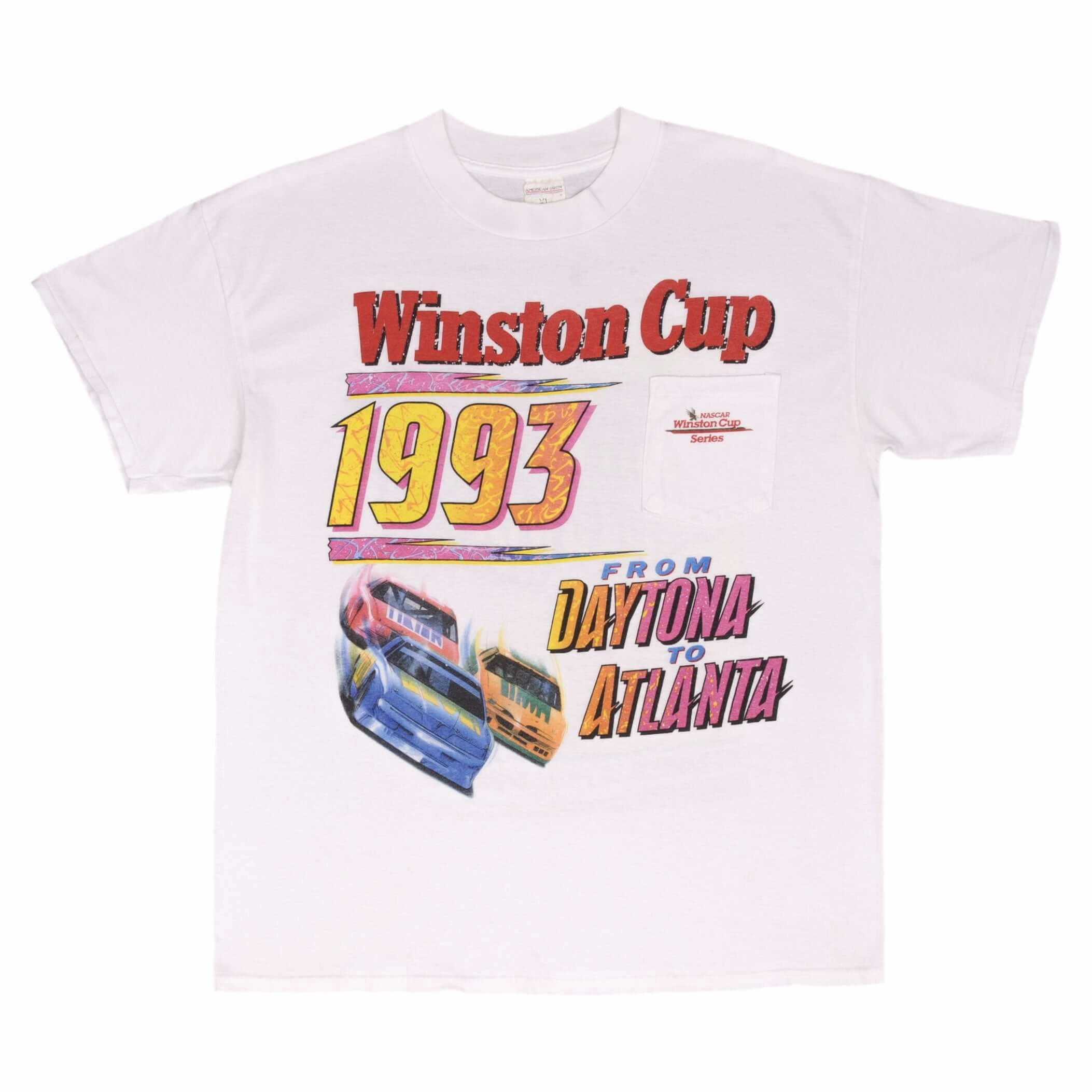 VINTAGE NASCAR WINSTON CUP 1993 DAYTONA TO ATLANTA TEE SHIRT XL MADE IN USA