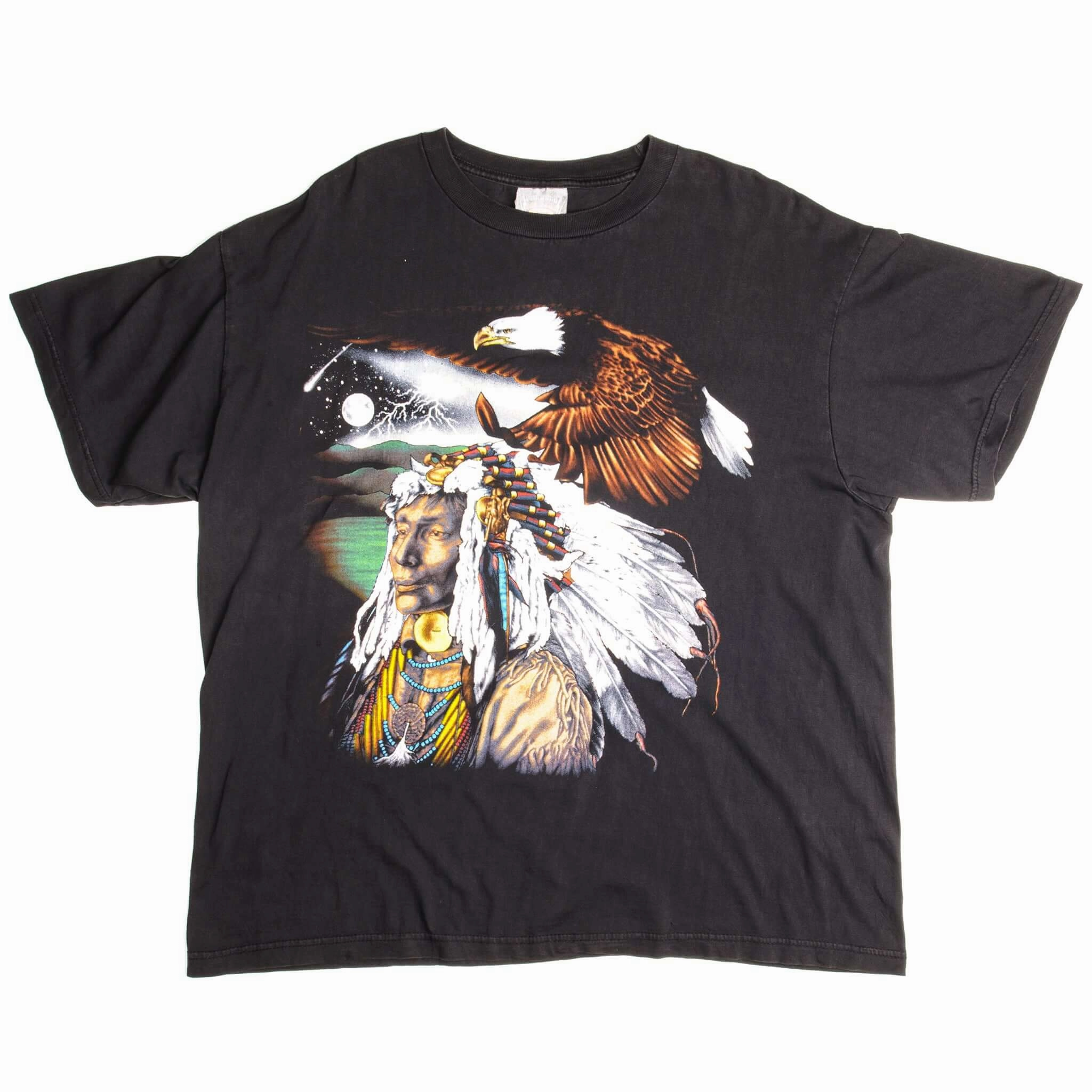 VINTAGE NATIVE AMERICAN AND BALD EAGLE TEE SHIRT SIZE XL