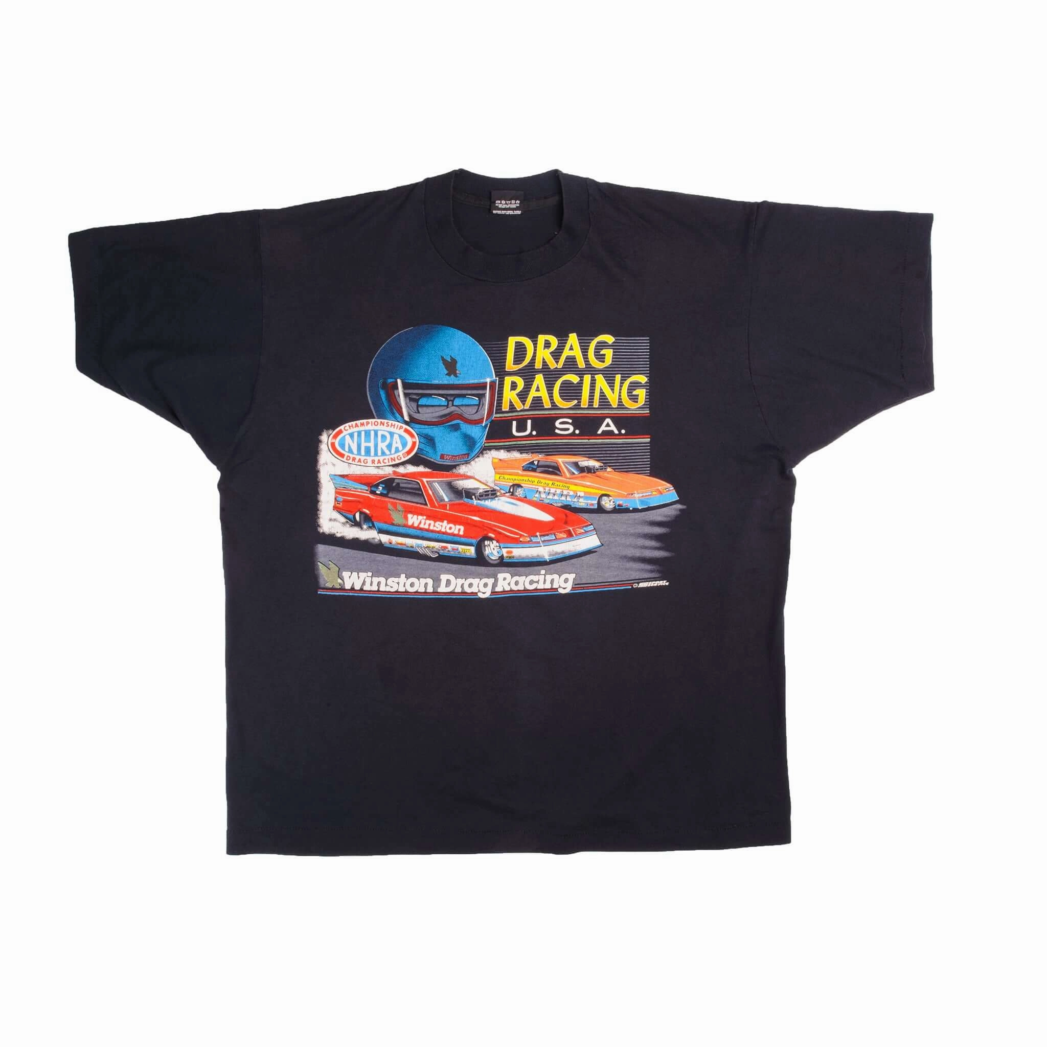 VINTAGE NHRA DRAG RACING USA WINSTON 90S TEE SHIRT SIZE XL MADE IN USA