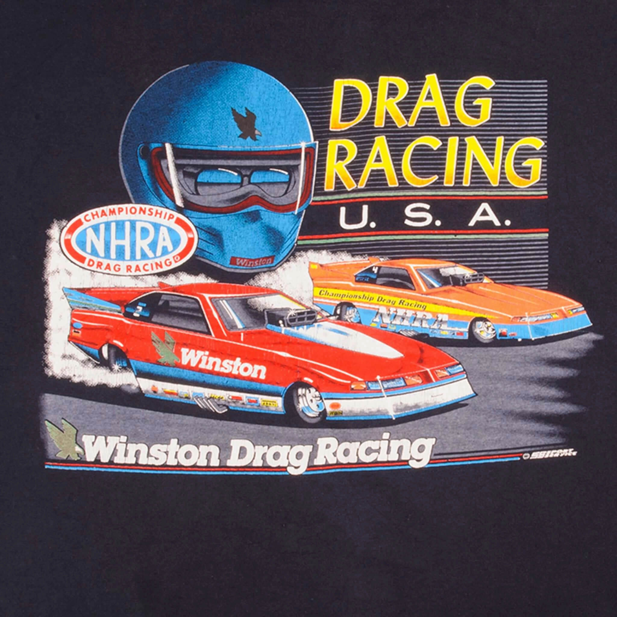 VINTAGE NHRA DRAG RACING USA WINSTON 90S TEE SHIRT SIZE XL MADE IN USA