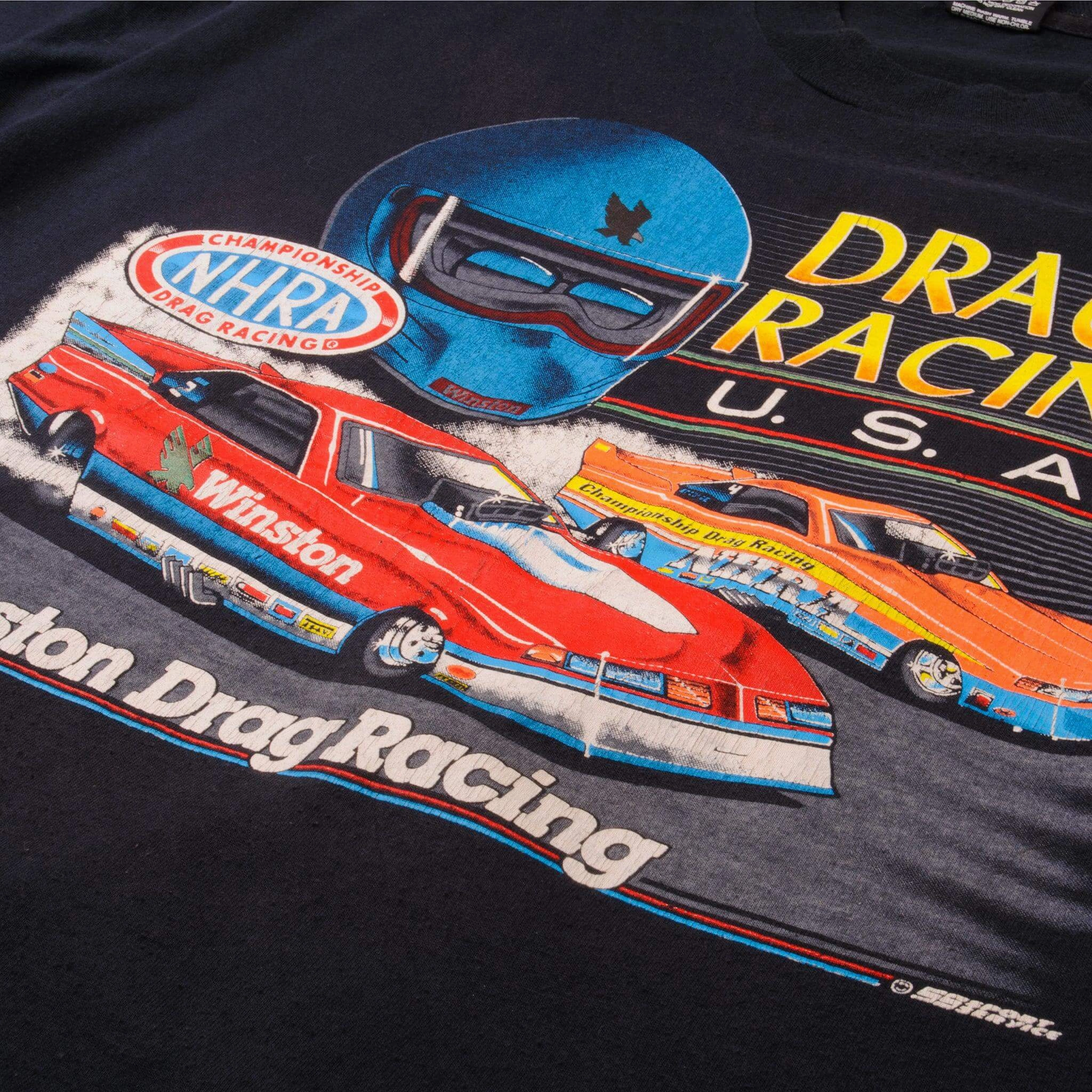 VINTAGE NHRA DRAG RACING USA WINSTON 90S TEE SHIRT SIZE XL MADE IN USA