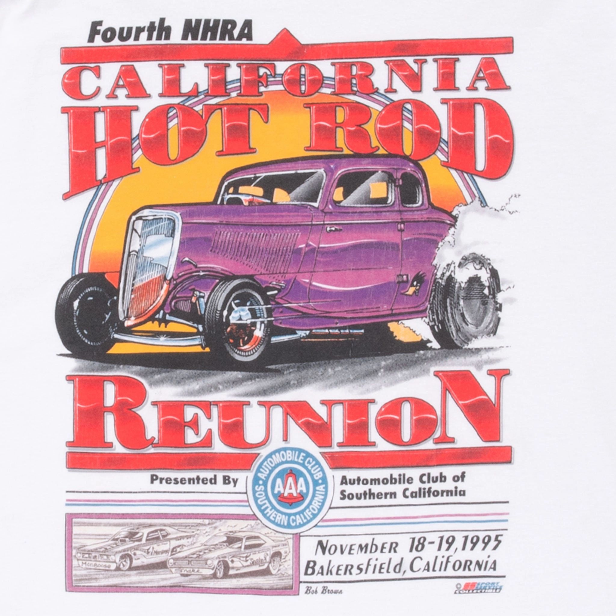 VINTAGE NHRA HOT ROD REUNION BAKERSFIELD 1995 TEE SHIRT XL MADE IN USA