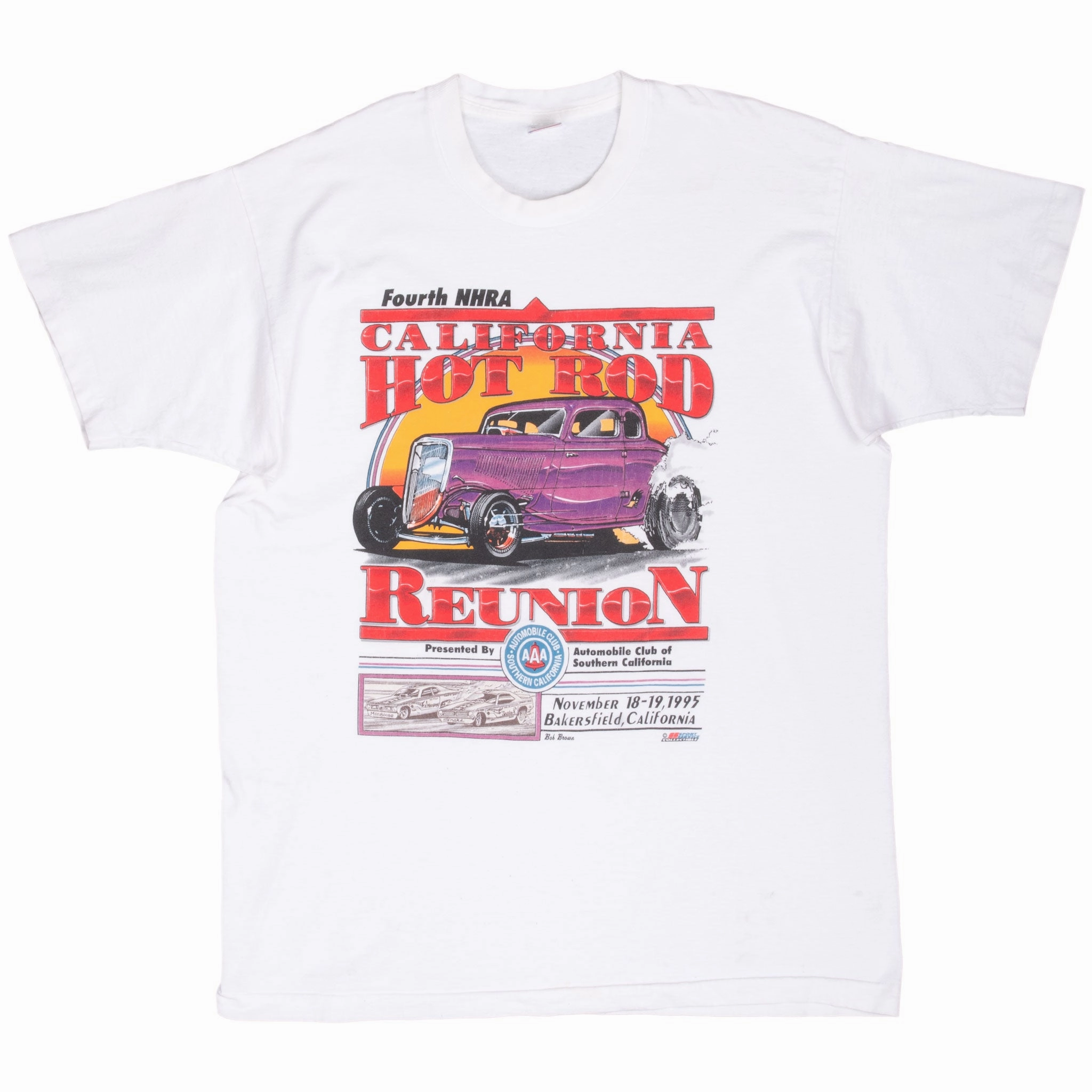 VINTAGE NHRA HOT ROD REUNION BAKERSFIELD 1995 TEE SHIRT XL MADE IN USA