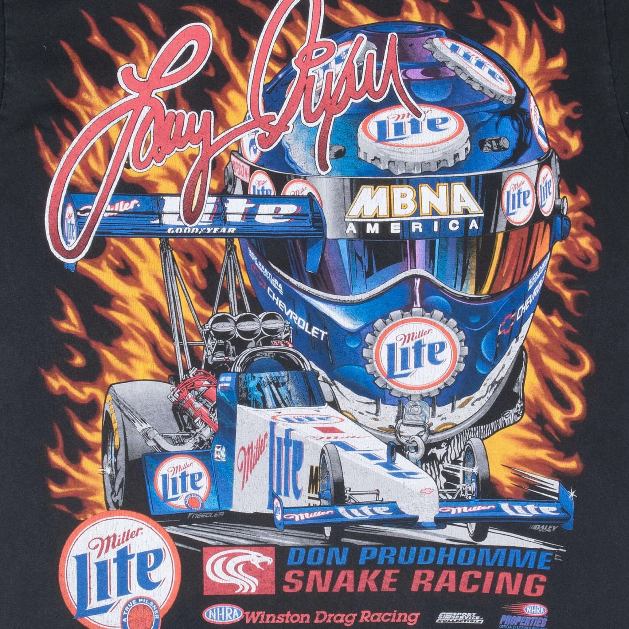 VINTAGE NHRA LARRY DIXON DON PRUDHOMME DRAG RACING 1990S TEE SHIRT MEDIUM
