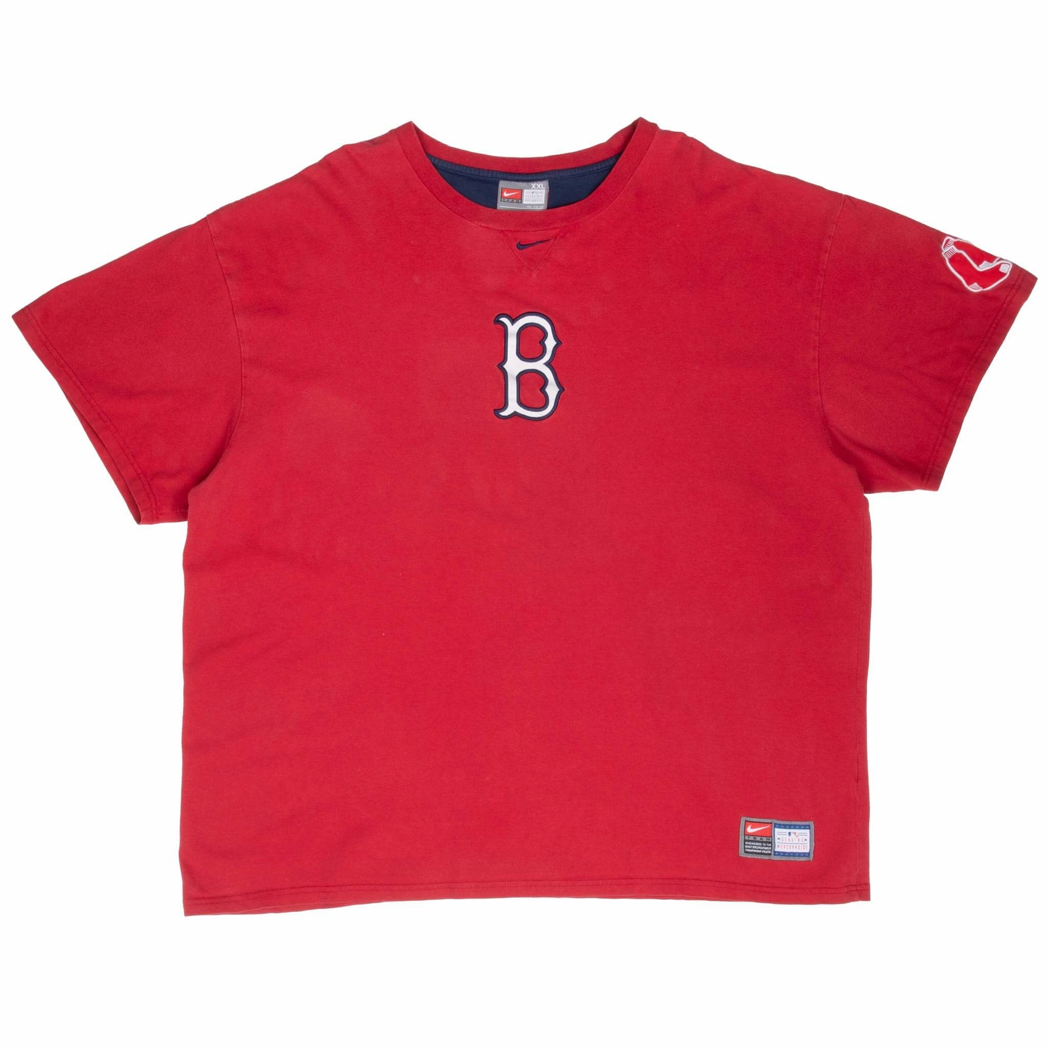 VINTAGE NIKE MLB BOSTON RED SOX CENTER SWOOSH TEE SHIRT 2000S 2XL