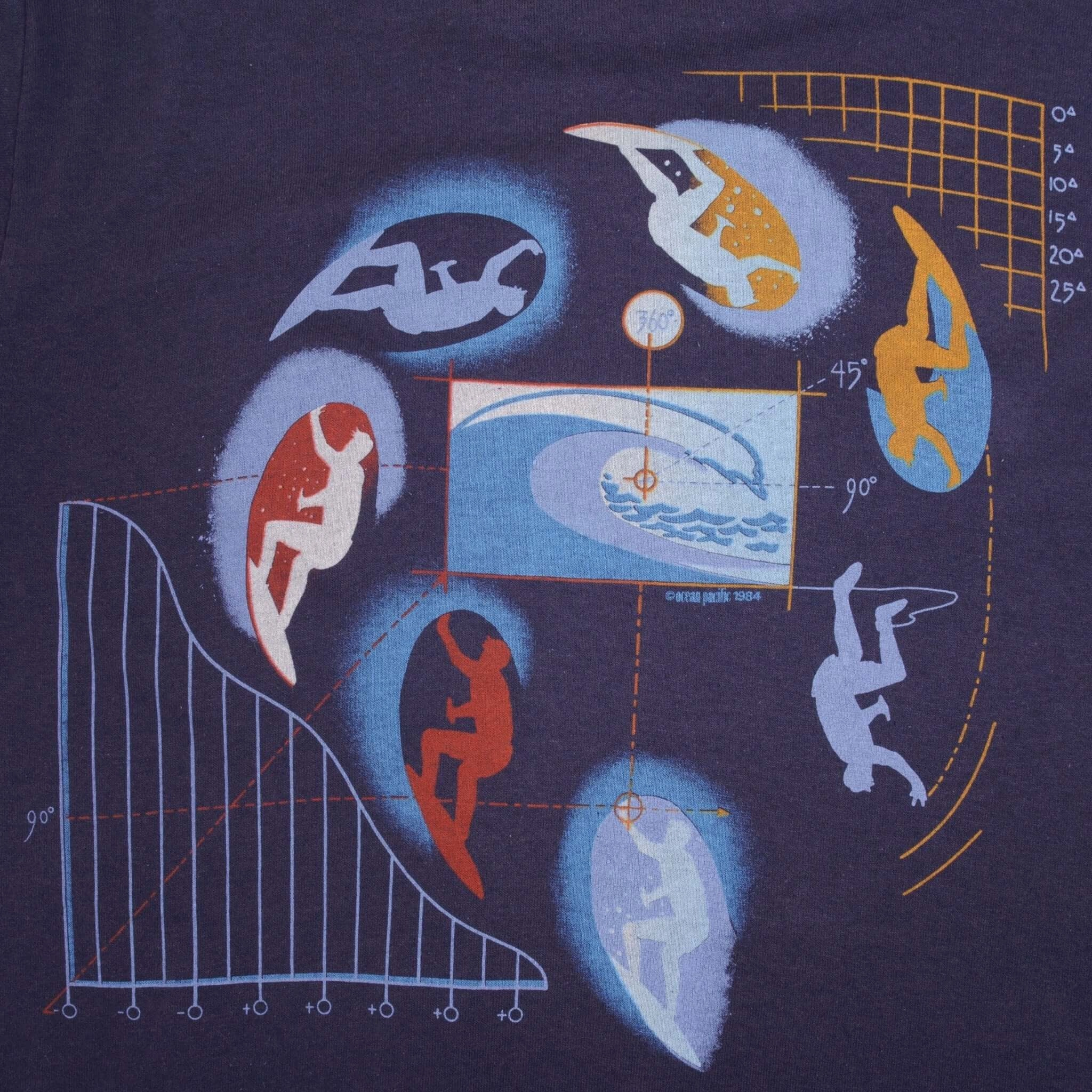 VINTAGE OCEAN PACIFIC SURFING TEE SHIRT SIZE MEDIUM MADE IN USA