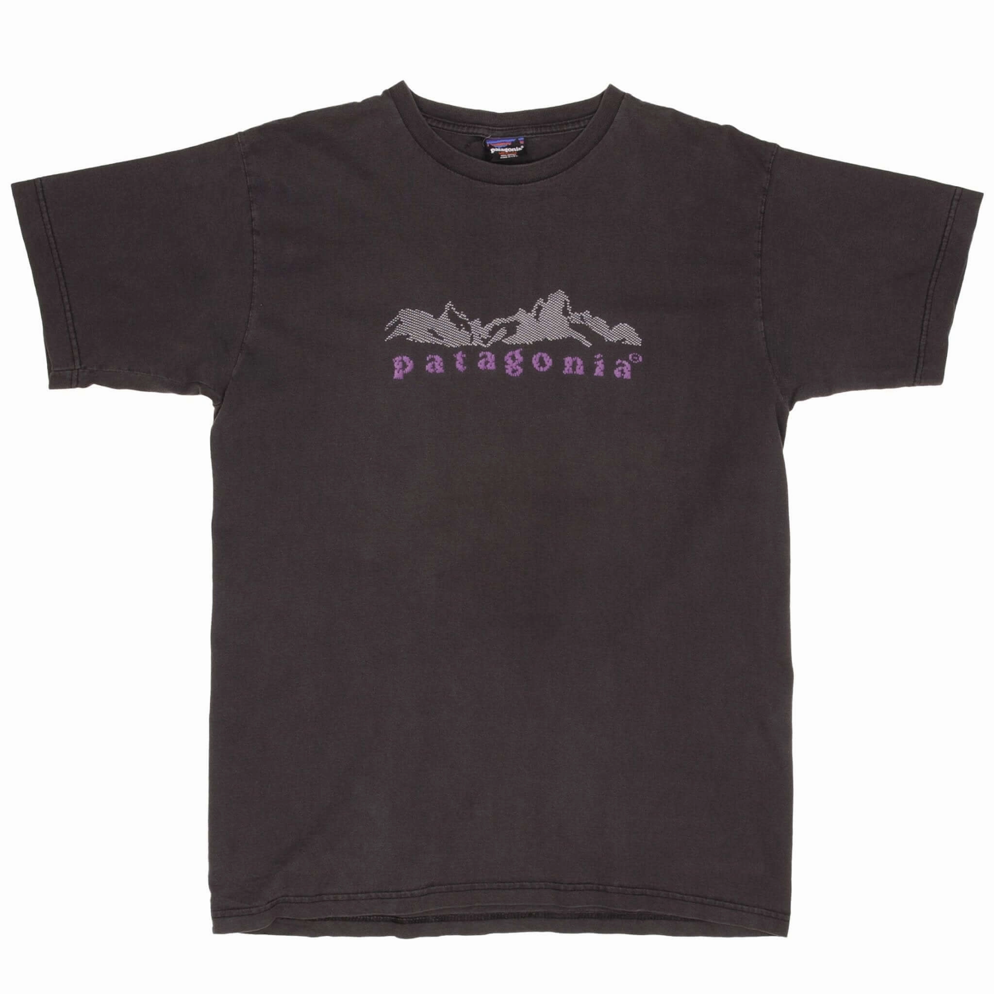 VINTAGE PATAGONIA BLACK TEE SHIRT 1990S SIZE MEDIUM MADE IN USA