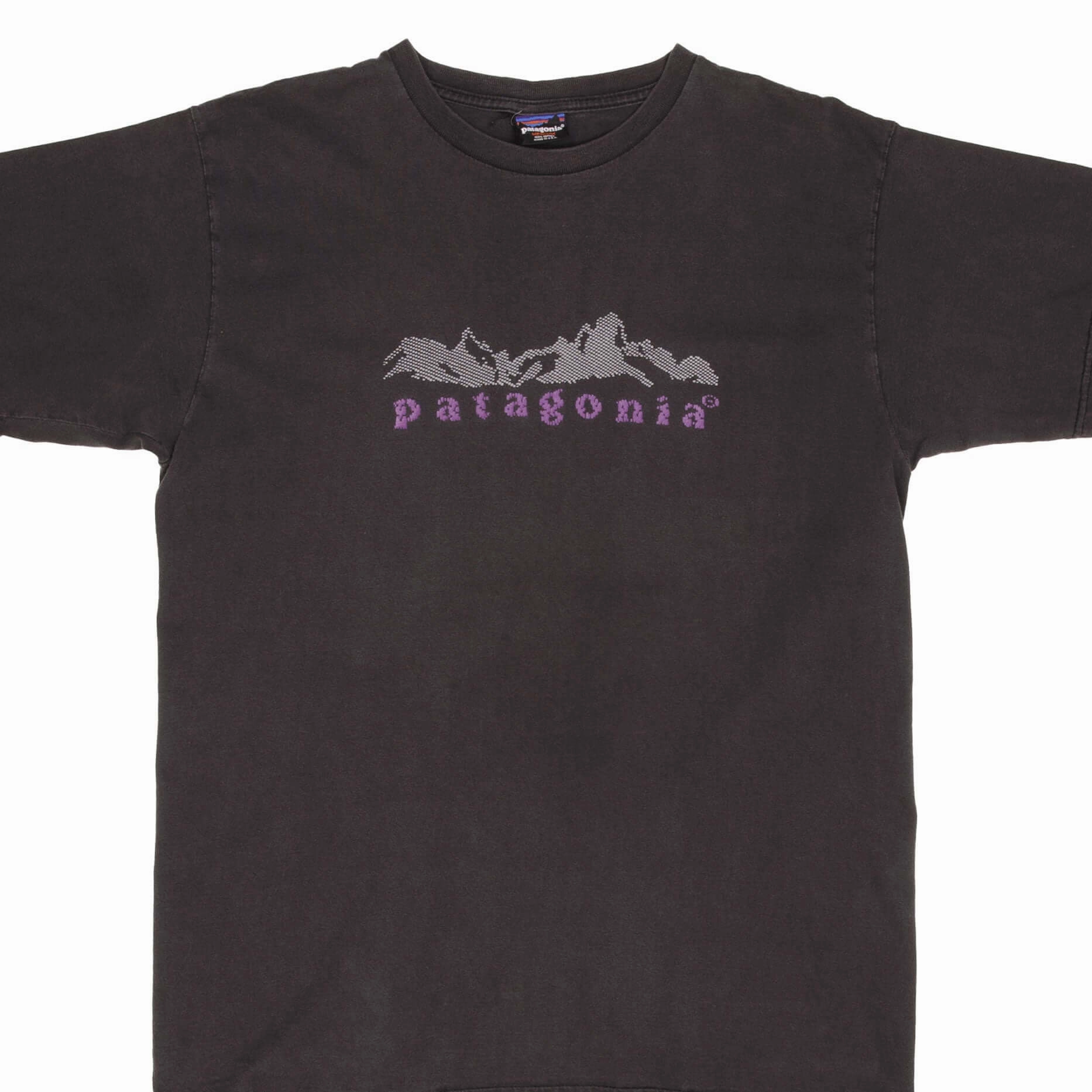 VINTAGE PATAGONIA BLACK TEE SHIRT 1990S SIZE MEDIUM MADE IN USA