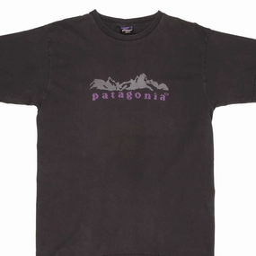 VINTAGE PATAGONIA BLACK TEE SHIRT 1990S SIZE MEDIUM MADE IN USA