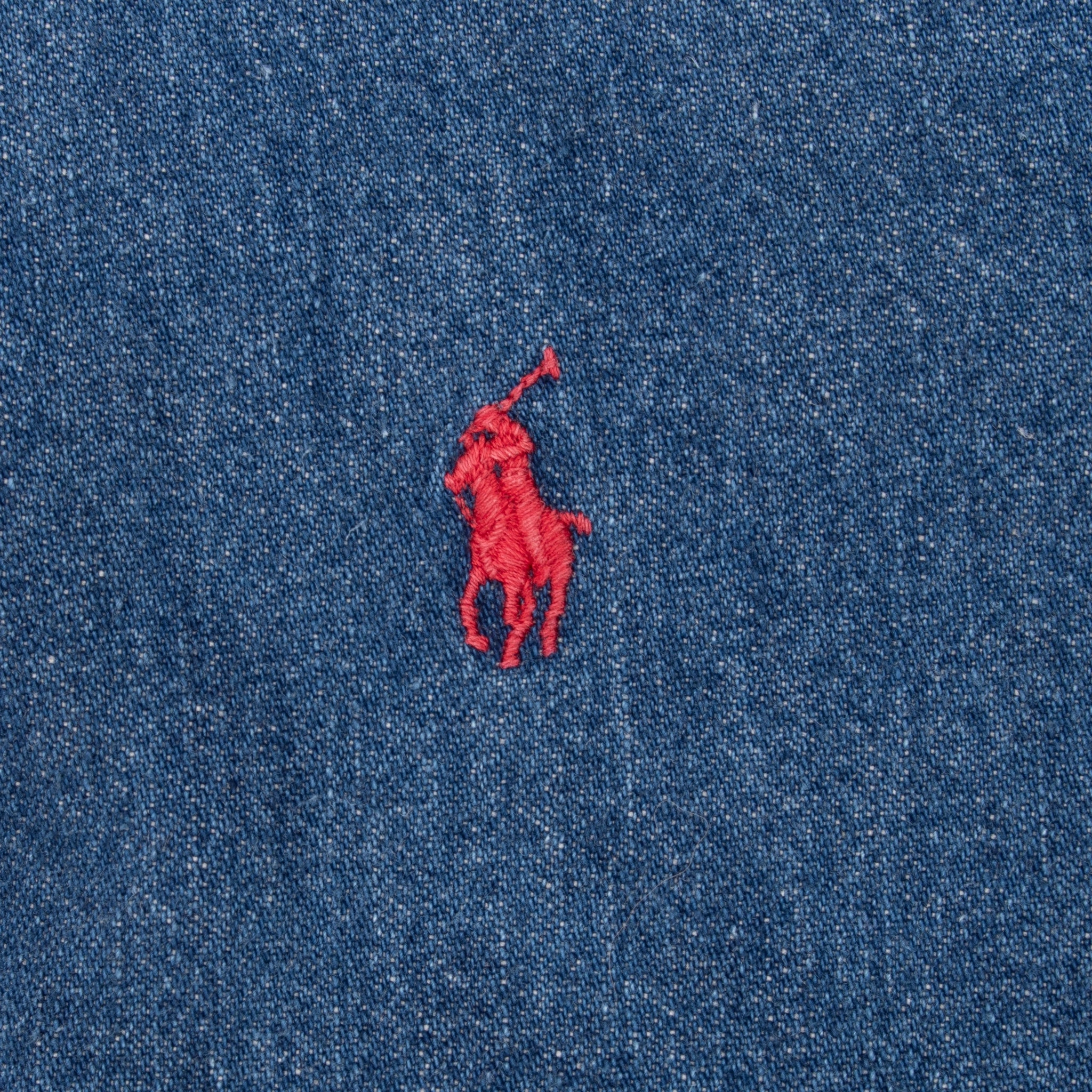 VINTAGE POLO COUNTRY RALPH LAUREN BLUE DENIM SHIRT 1990S SMALL MADE IN USA
