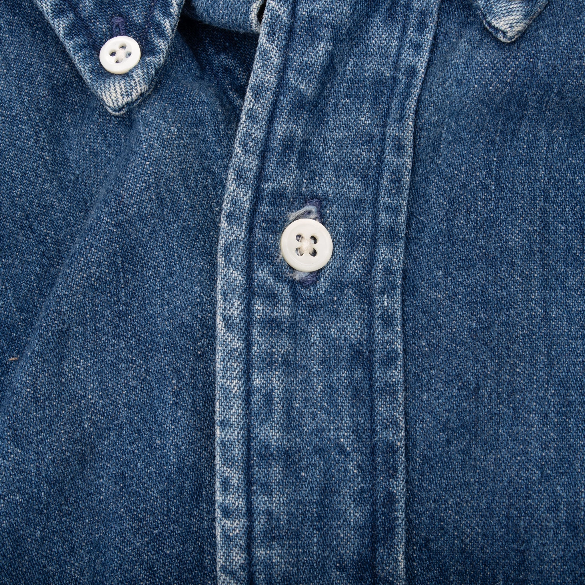 VINTAGE POLO COUNTRY RALPH LAUREN BLUE DENIM SHIRT 1990S SMALL MADE IN USA