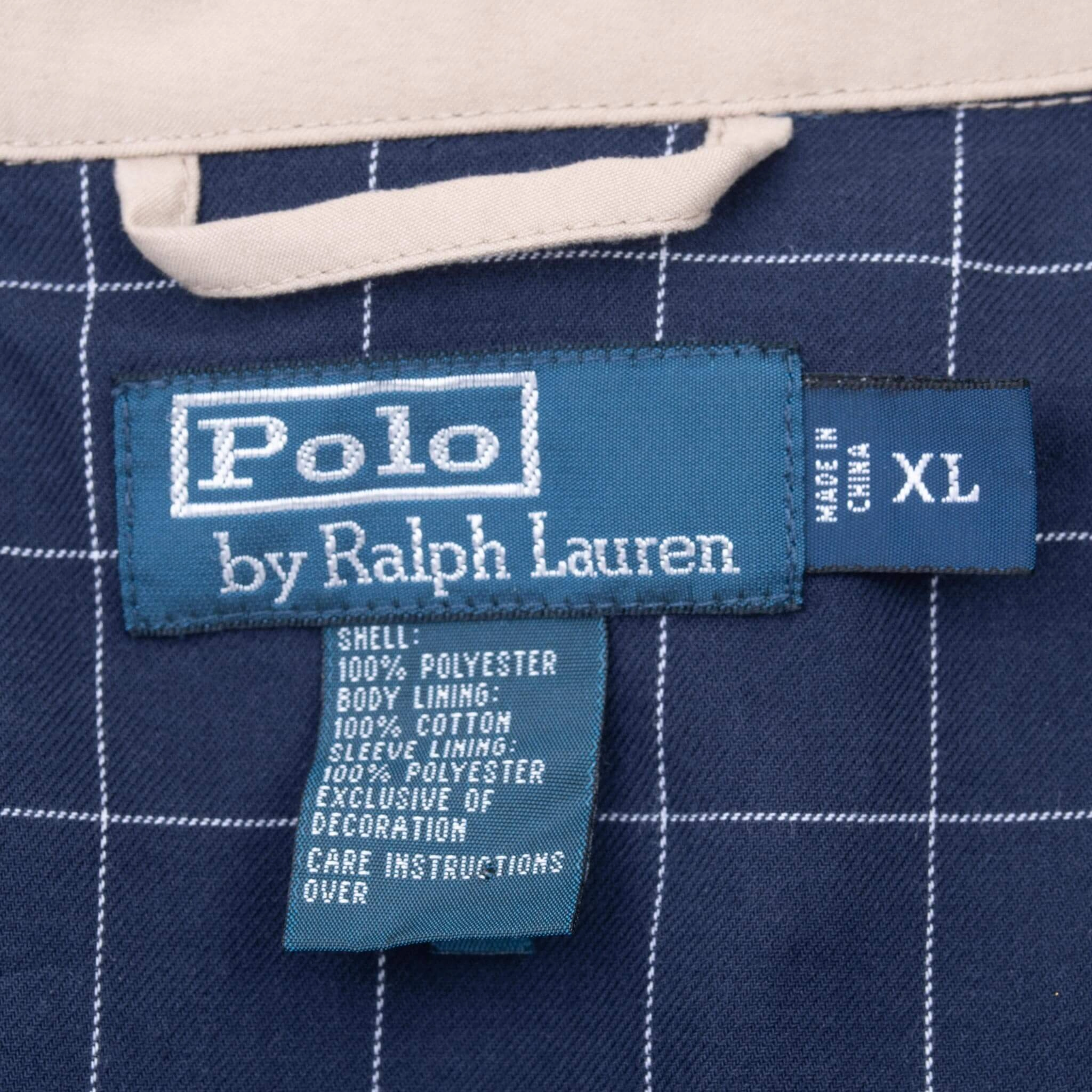 VINTAGE POLO RALPH LAUREN BEIGE HARRINGTON GOLF JACKET 1990S XL