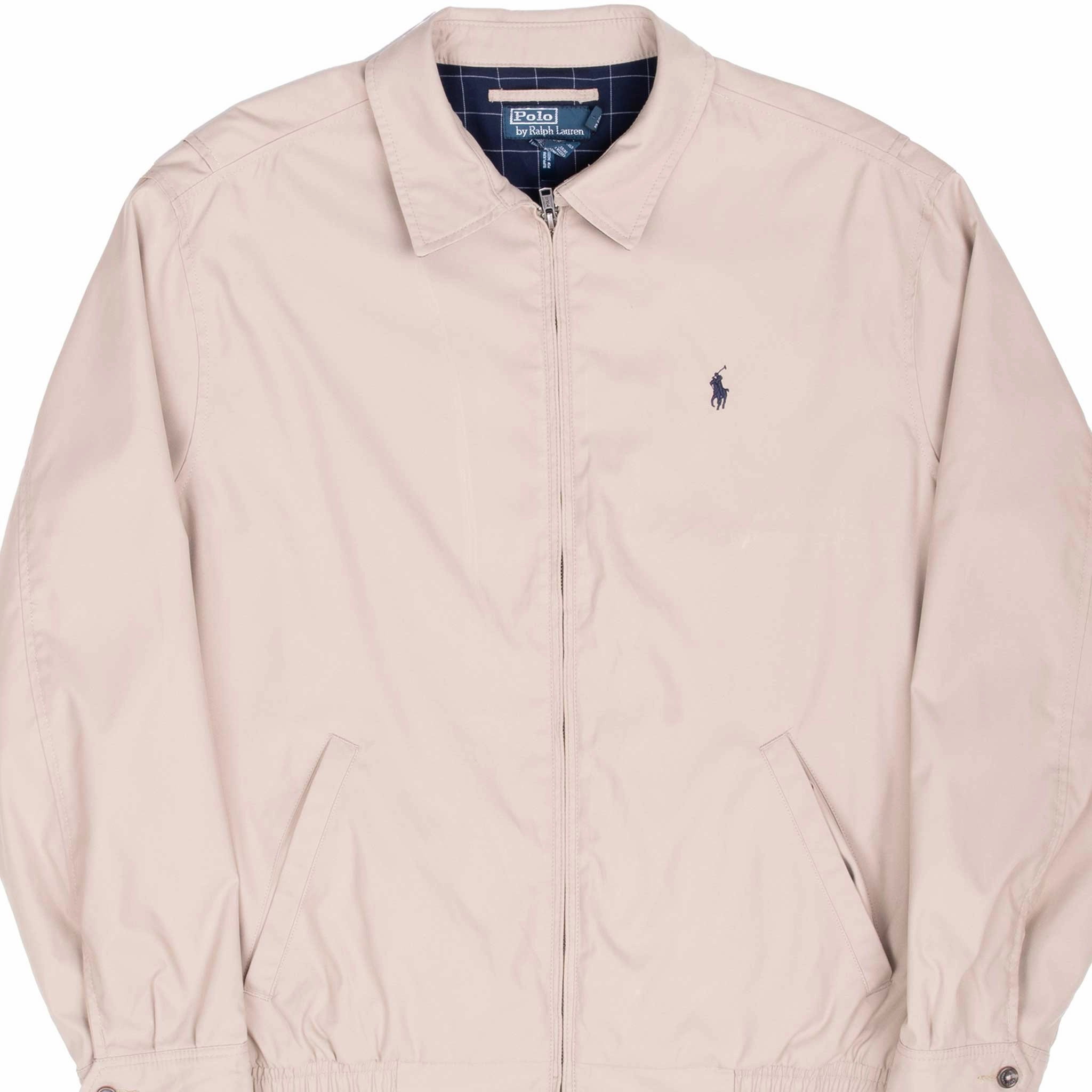VINTAGE POLO RALPH LAUREN BEIGE HARRINGTON GOLF JACKET 1990S XL