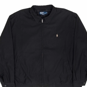 VINTAGE POLO RALPH LAUREN BLACK HARRINGTON GOLF JACKET 1990S 2XL BIG