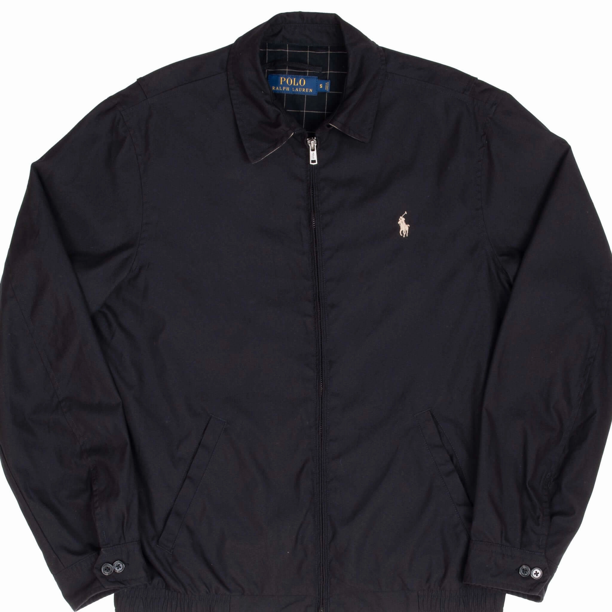 VINTAGE POLO RALPH LAUREN BLACK HARRINGTON GOLF JACKET SMALL