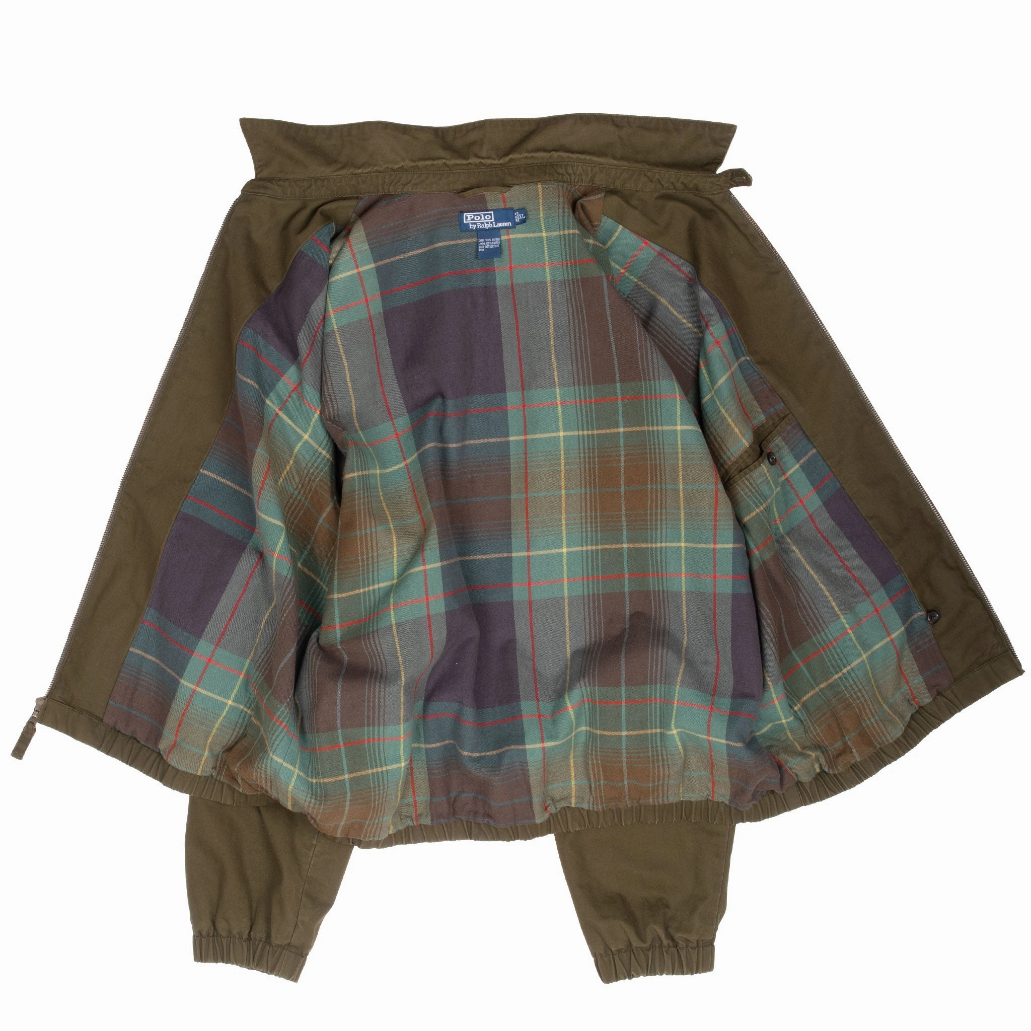 VINTAGE POLO RALPH LAUREN OLIVE GREEN HARRINGTON GOLF JACKET 1990S XL