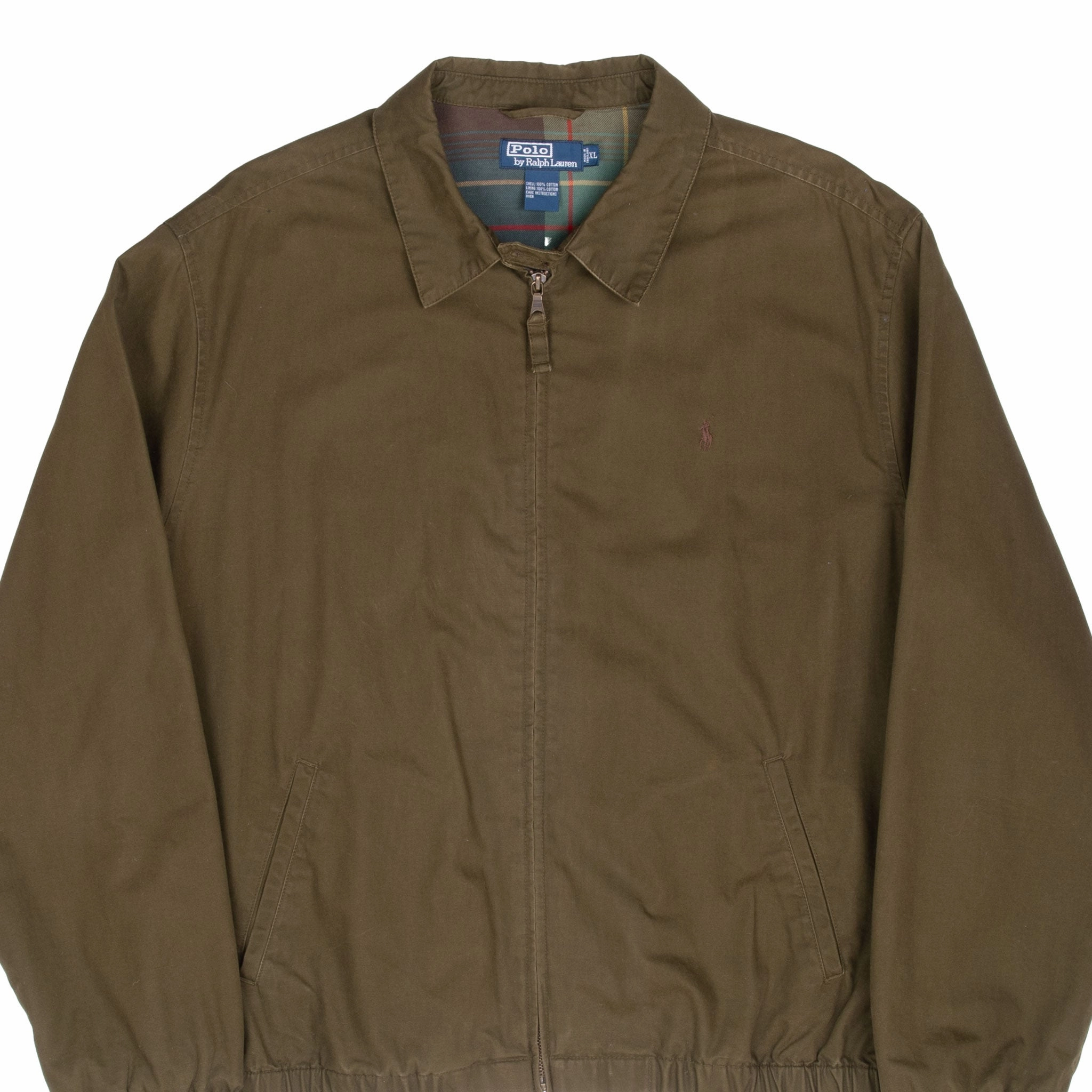 VINTAGE POLO RALPH LAUREN OLIVE GREEN HARRINGTON GOLF JACKET 1990S XL