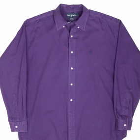 VINTAGE POLO RALPH LAUREN PURPLE SHIRT 1990S LARGE