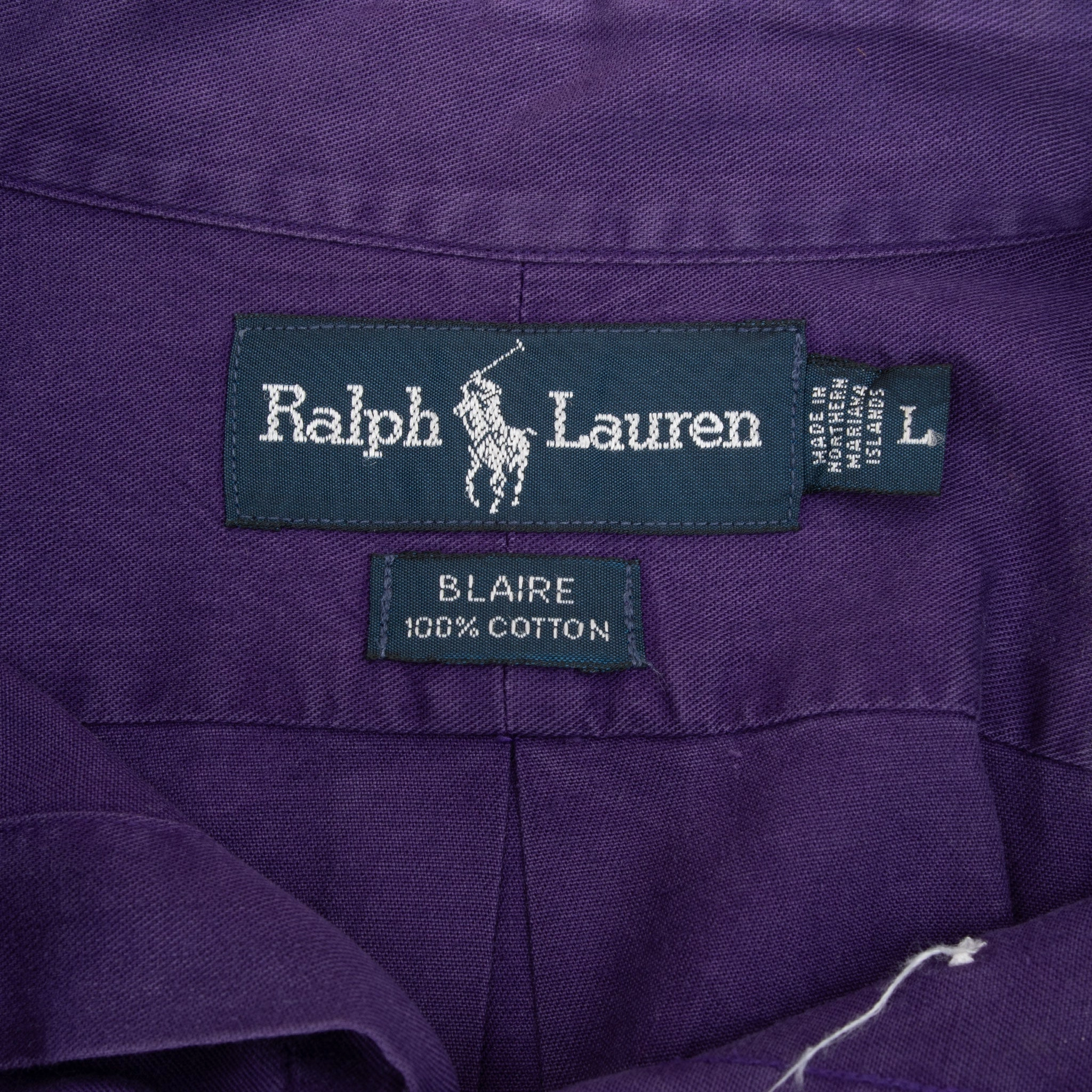 VINTAGE POLO RALPH LAUREN PURPLE SHIRT 1990S LARGE