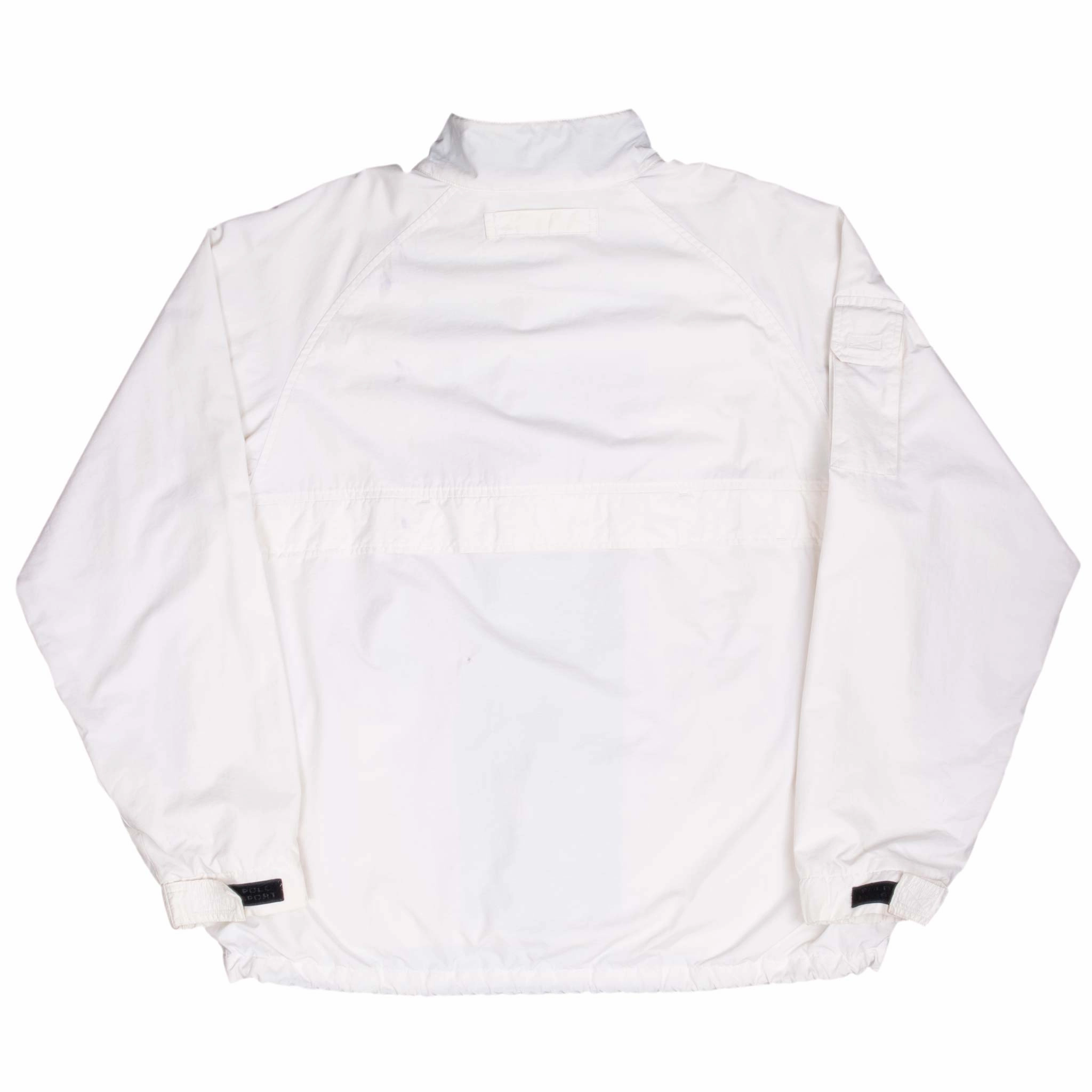 VINTAGE POLO SPORT RALPH LAUREN WHITE WINDBREAKER JACKET 1990S LARGE