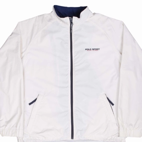 VINTAGE POLO SPORT RALPH LAUREN WHITE WINDBREAKER JACKET 1990S LARGE