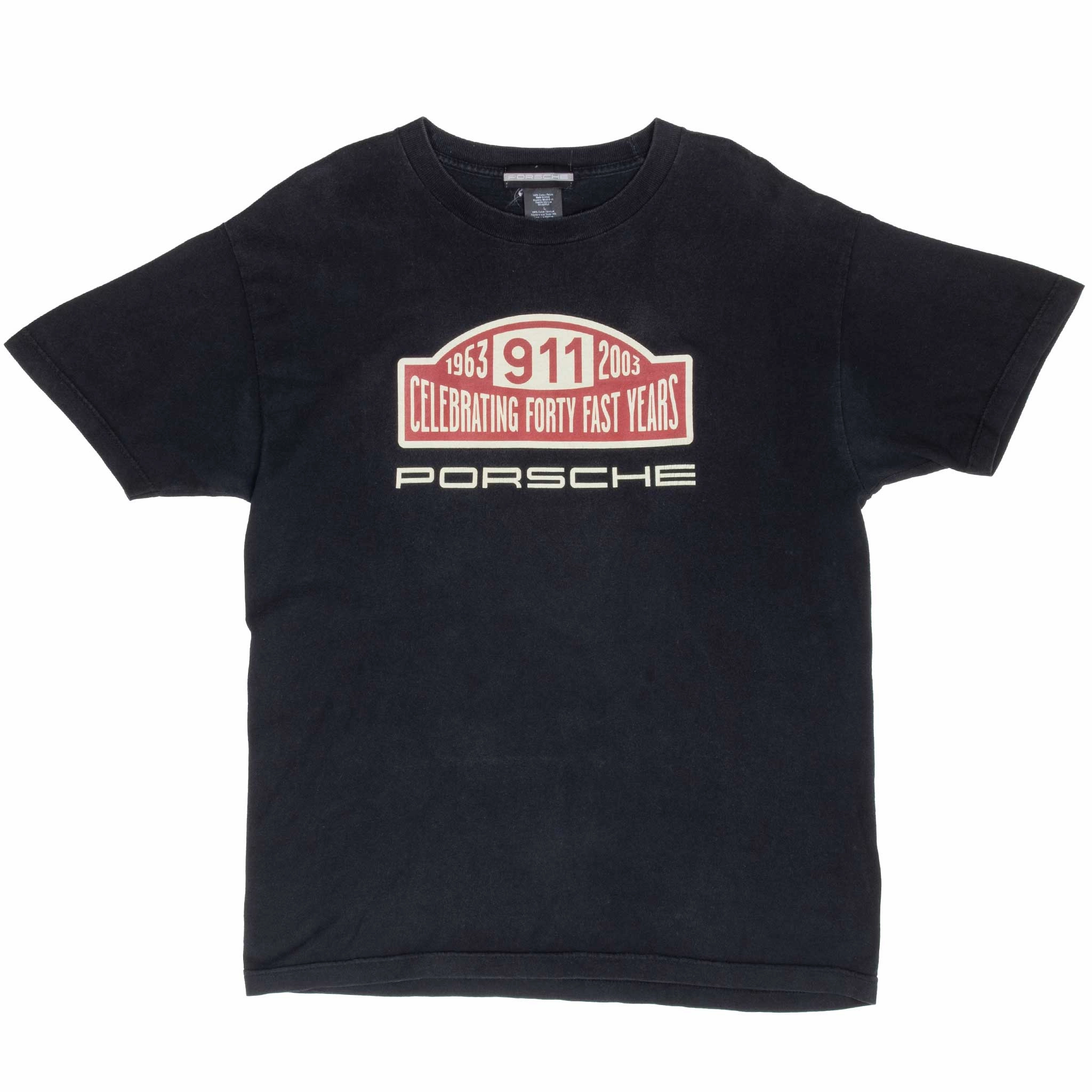 VINTAGE PORSCHE 911 40TH ANNIVERSARY TEE SHIRT 2003 LARGE MADE IN USA