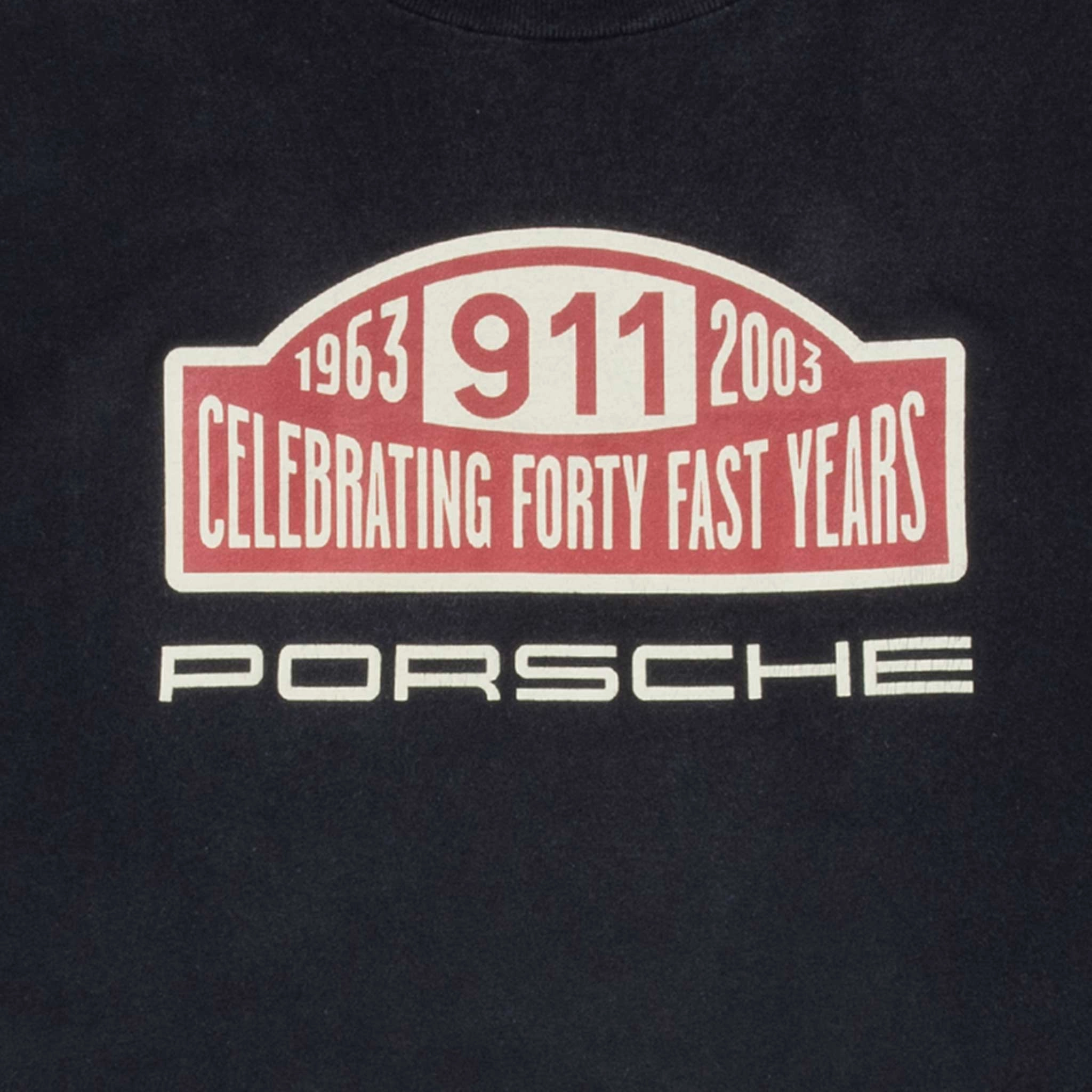 VINTAGE PORSCHE 911 40TH ANNIVERSARY TEE SHIRT 2003 LARGE MADE IN USA
