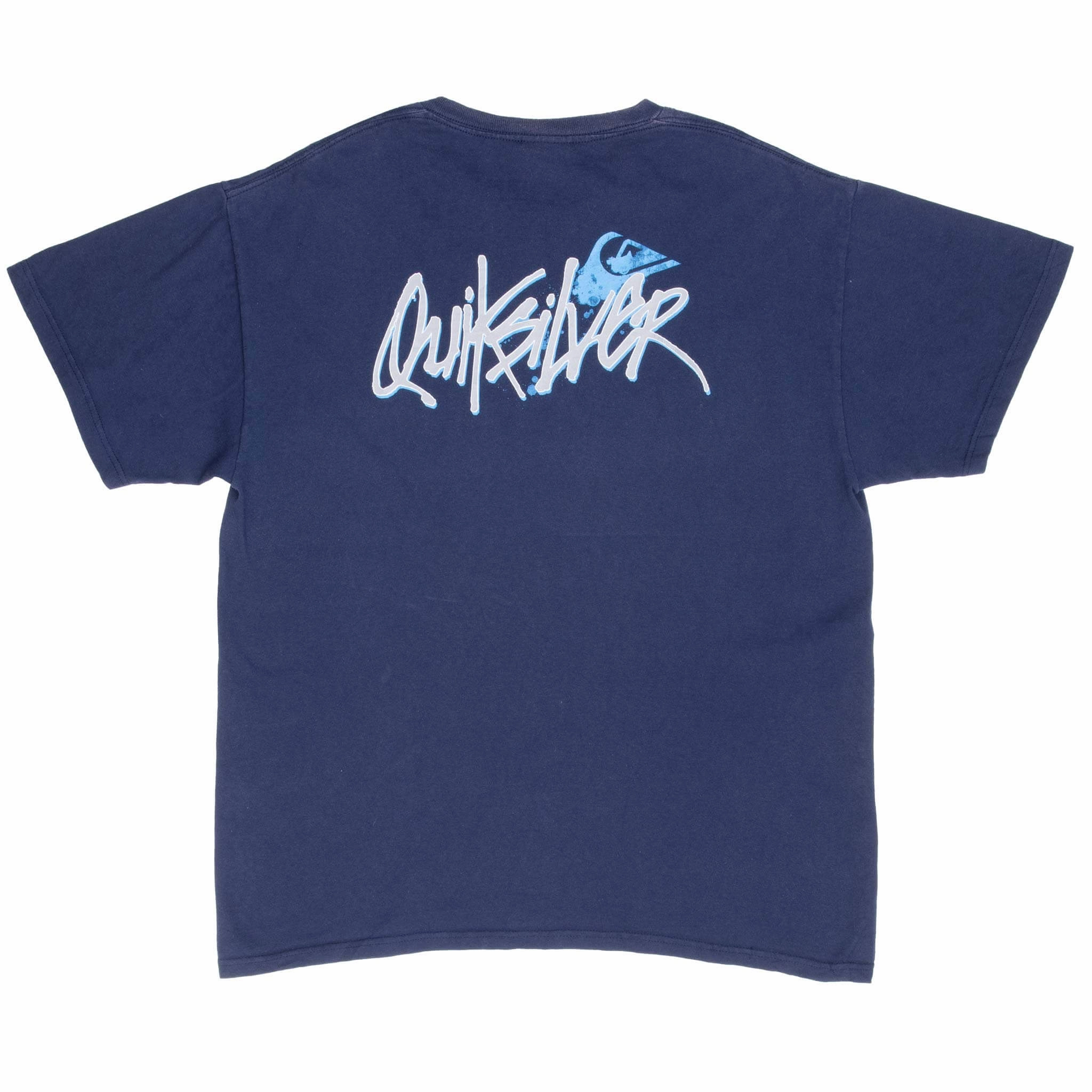 VINTAGE QUICKSILVER BLUE SURF TEE SHIRT 2000S LARGE